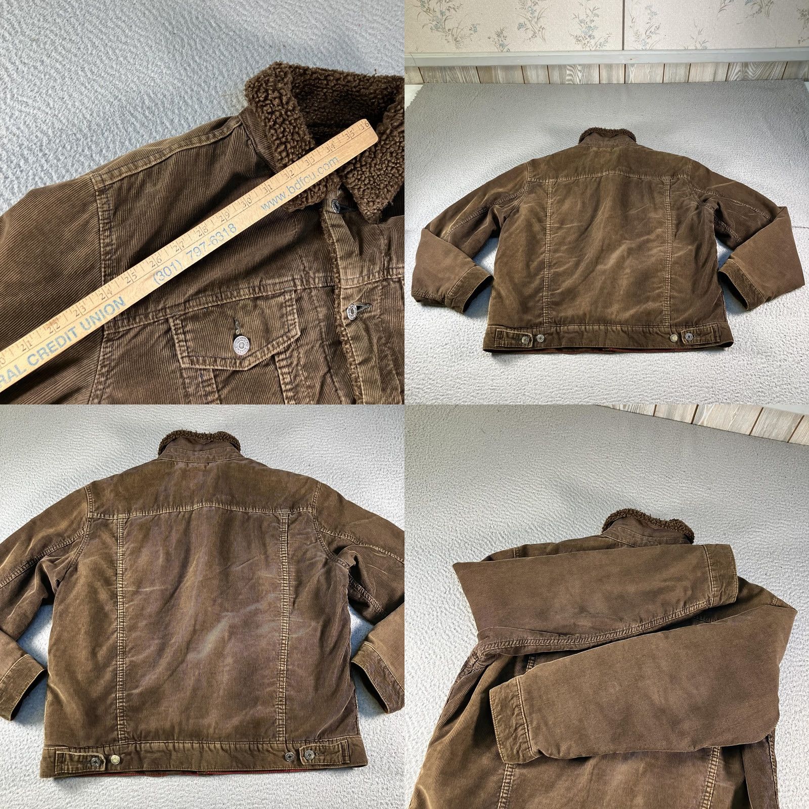 Gap VINTAGE Gap Corduroy Bomber Jacket Mens L Brown Sherpa Lined Trucker Y2K Size US L / EU 52-54 / 3 - 8 Thumbnail