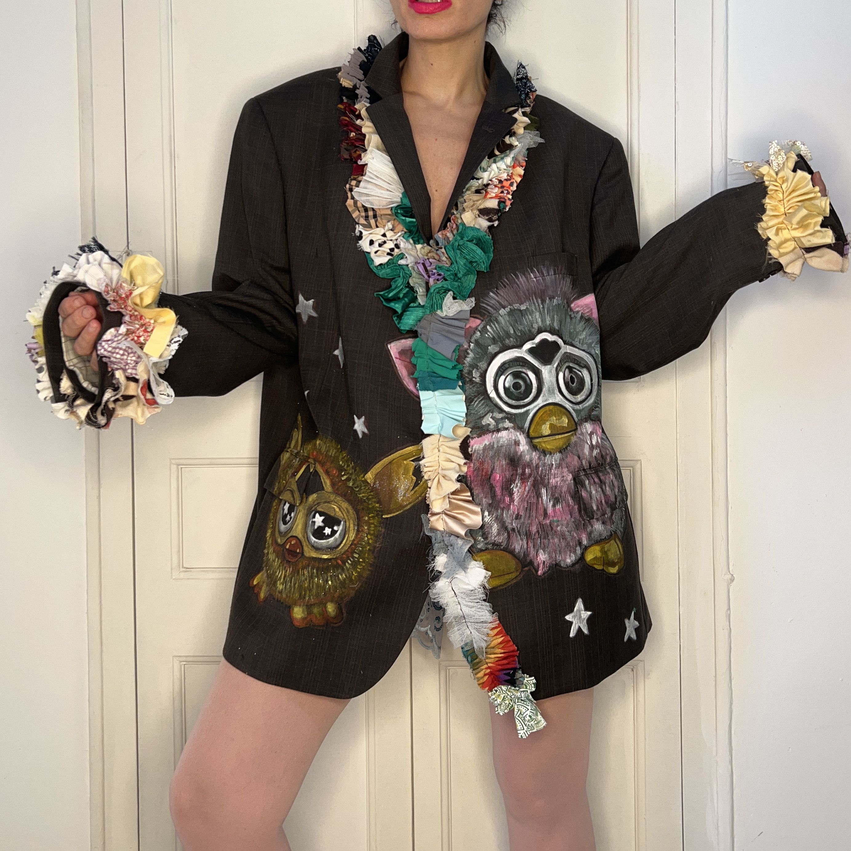 Custommade Hand Painted 90s Nostalgia Toy Art Blazer Size 4XL / US 24-26 - 10 Thumbnail