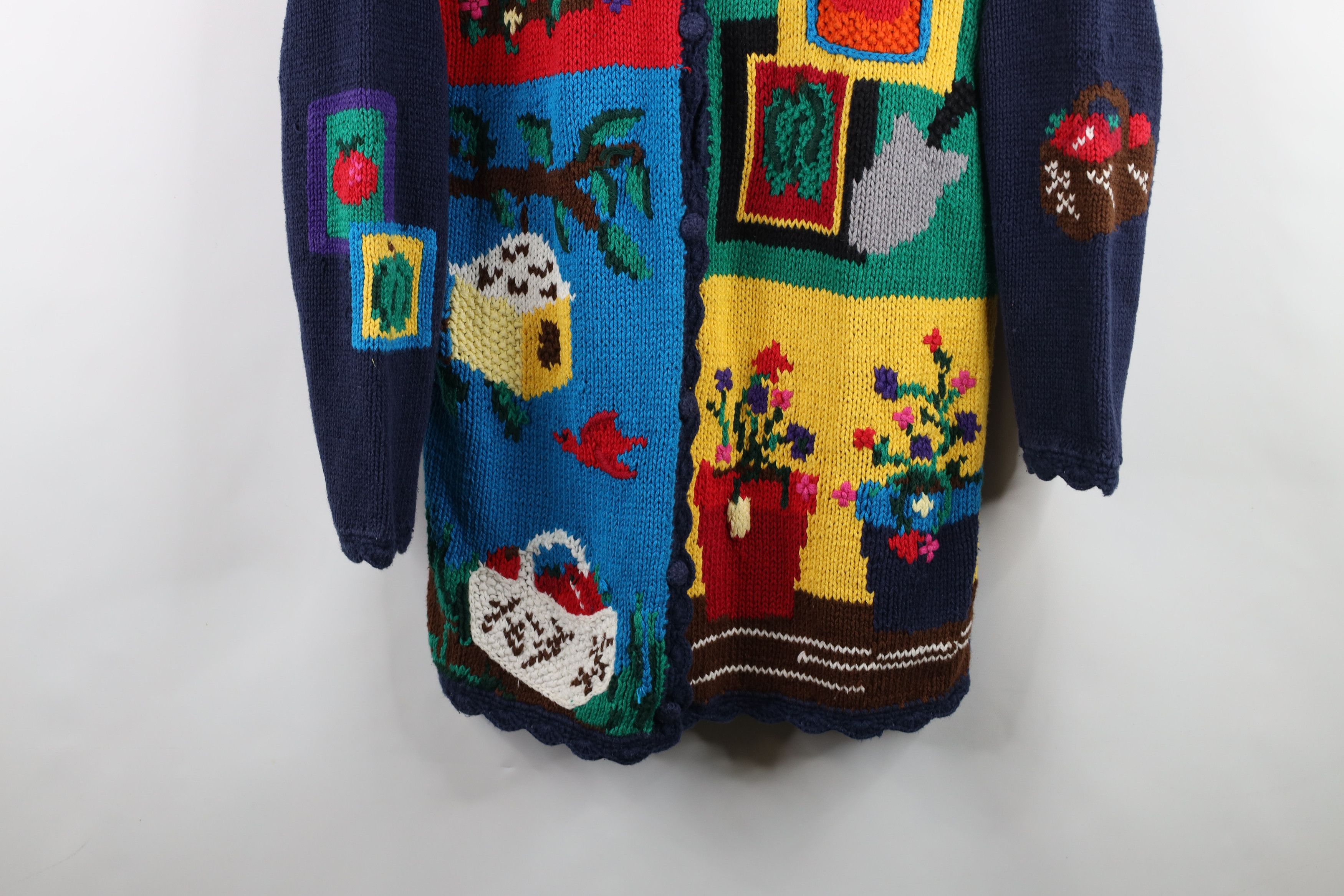 Vintage Vintage 90s Streetwear Knit Garden Nature Cardigan Sweater Size L / US 10 / IT 46 - 3 Thumbnail