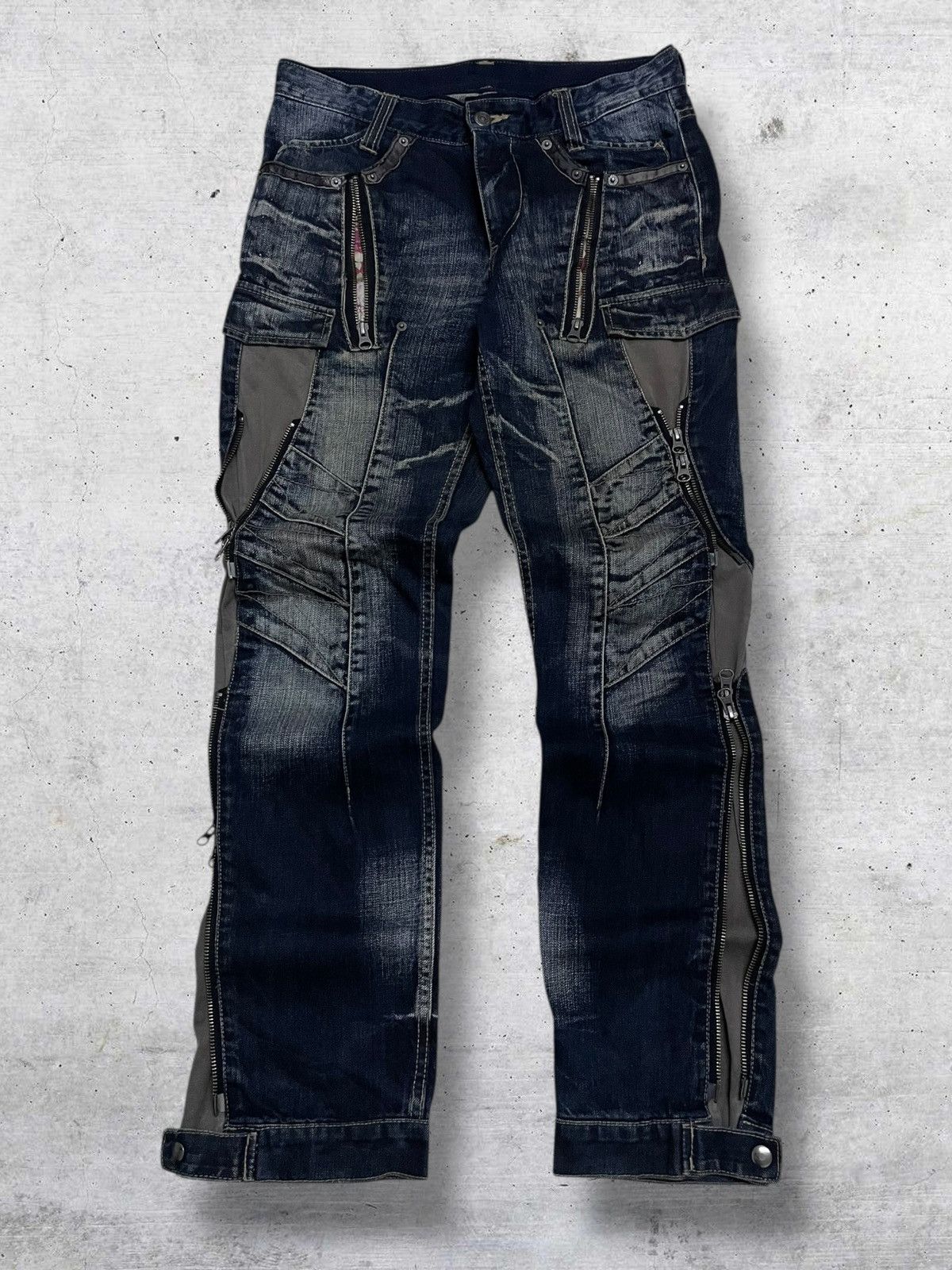 PPFM RECONSTRUCTED MULTIZIP ICONIC JAPAN DESIGNER 90S DENIM
