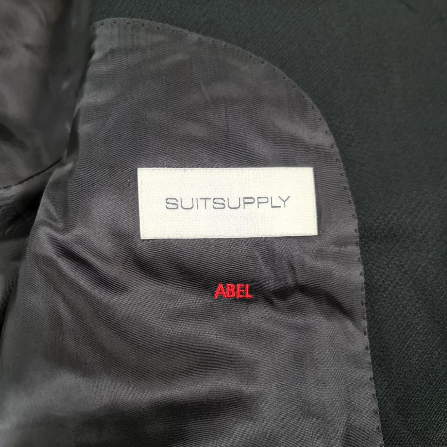 Suitsupply Suitsupply Mens Suit Jacket Black 52 R Wool Blazer Striped Diagonal Notch Lapel Slim 2-Button Single-Breasted Front Flat VINTAGE? Size 52R - 6 Thumbnail