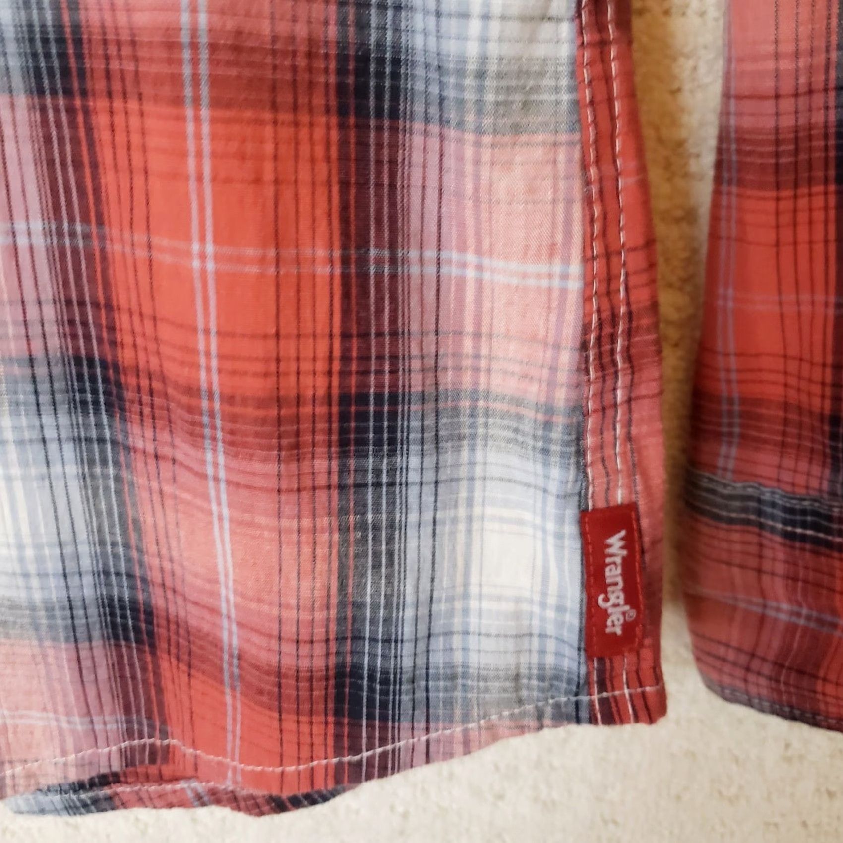 Wrangler Wrangler Western Look Shirt Men M Red Plaid Long Sleeve Pockets With Buttons Size US M / EU 48-50 / 2 - 6 Thumbnail