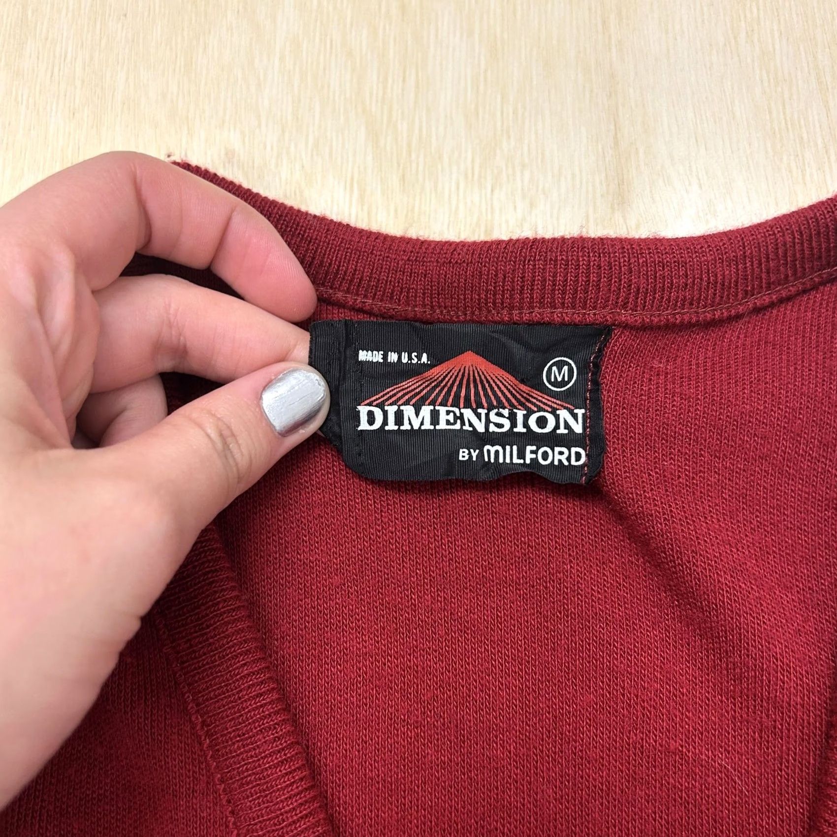 Vintage VINTAGE Dimension by Milford Sweater Vest Mens M Red V-Neck Tight Knit USA Size US M / EU 48-50 / 2 - 2 Thumbnail