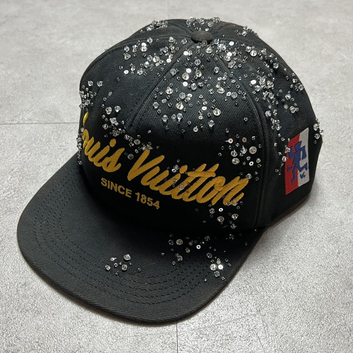 Louis Vuitton Louis Vuitton x Virgil Crystal Black / Yellow Script Cap ...