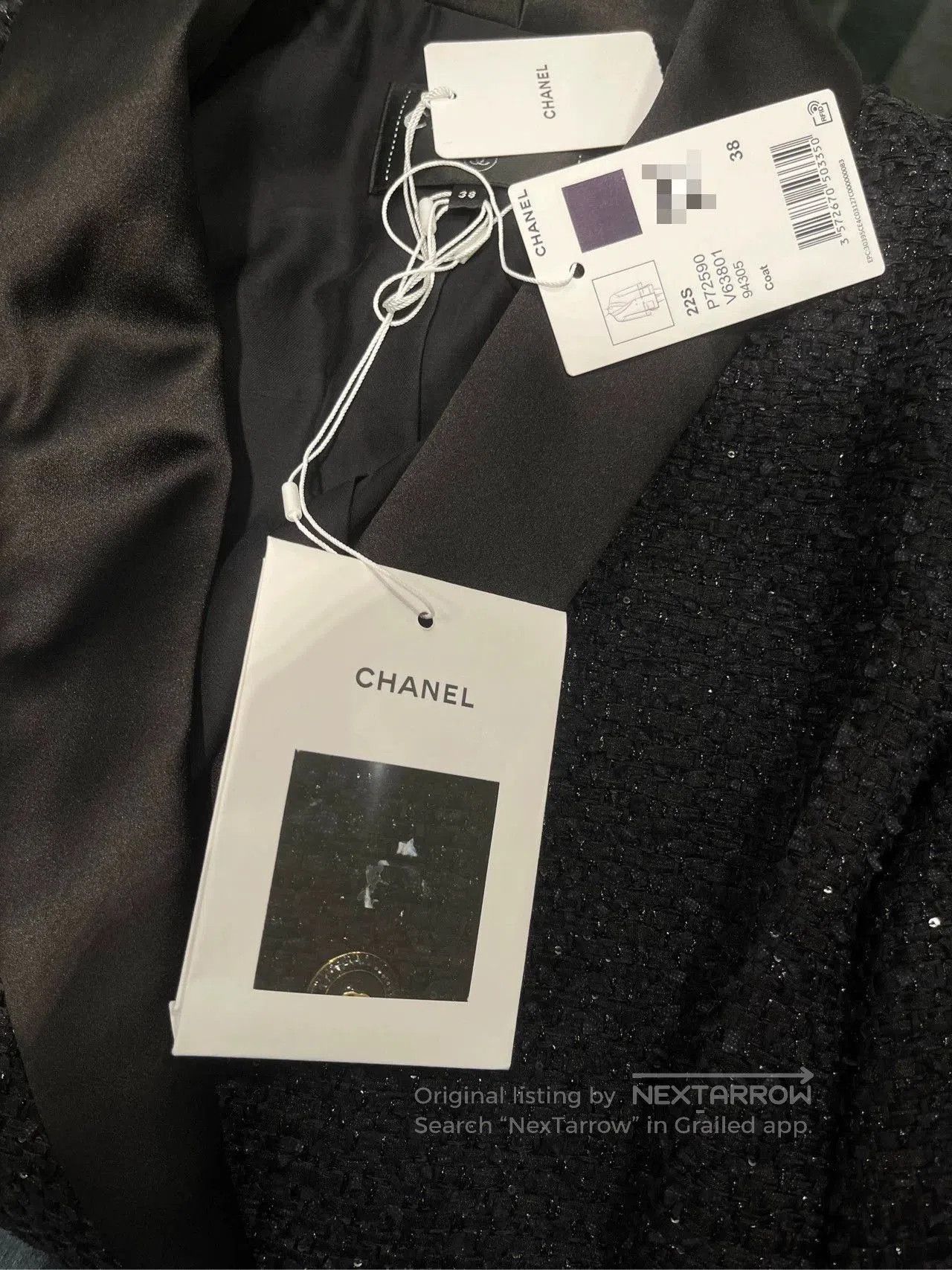 Chanel Chanel 22S Black Sequin Oversized Coat. Size US M / EU 48-50 / 2 - 4 Thumbnail
