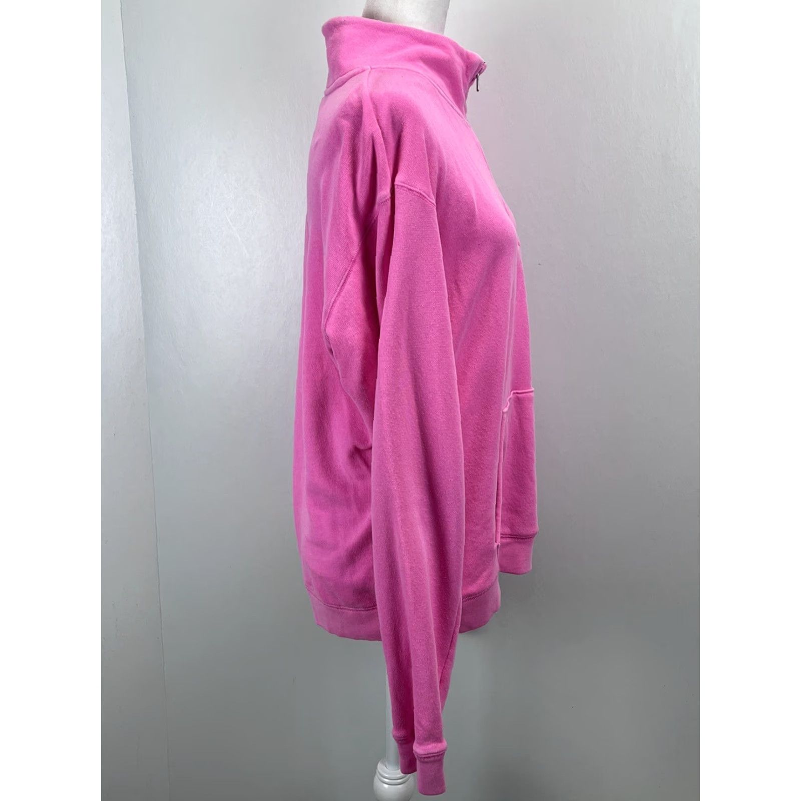 Victoria's Secret Victoria’s Secret PINK Sweatshirt 1/4 Zip Pullover Women’s Size L Pink Cotton Blend Activewear Womens Size L / US 10 / IT 46 - 4 Thumbnail