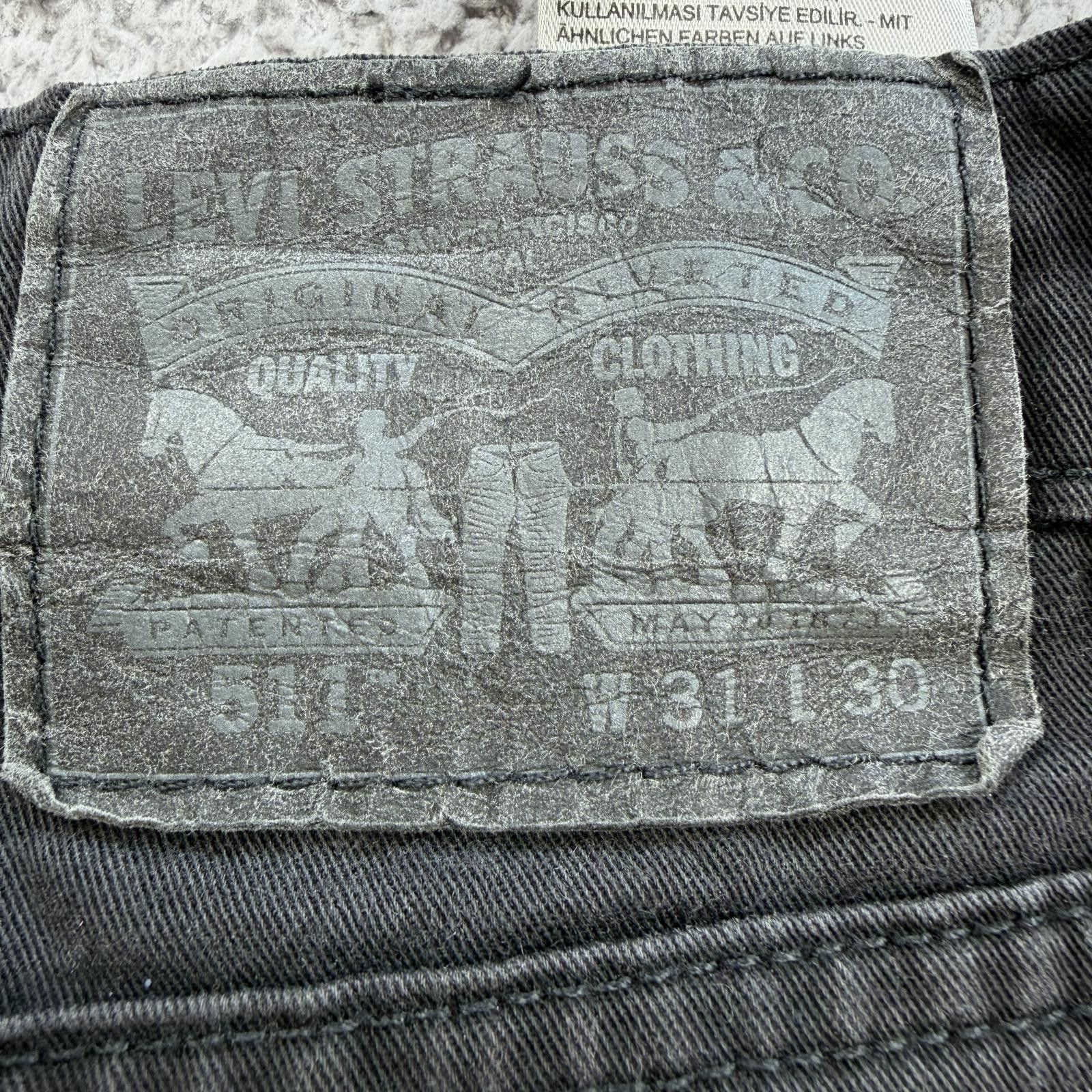 Levi's Levis 511 Jeans Mens 31x30 Slim Fit Black Stretch Faded Size US 31 - 5 Thumbnail