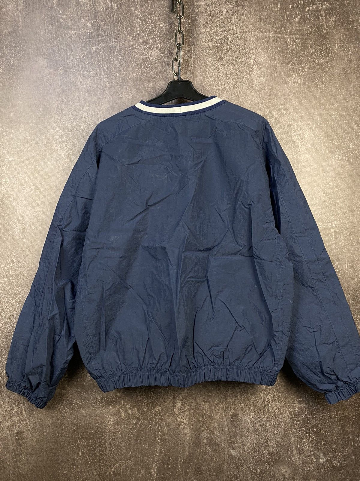 Nike × Vintage Vintage Nike Nylon Drill Blue Boxy Sweatshirt Size US S / EU 44-46 / 1 - 2 Thumbnail