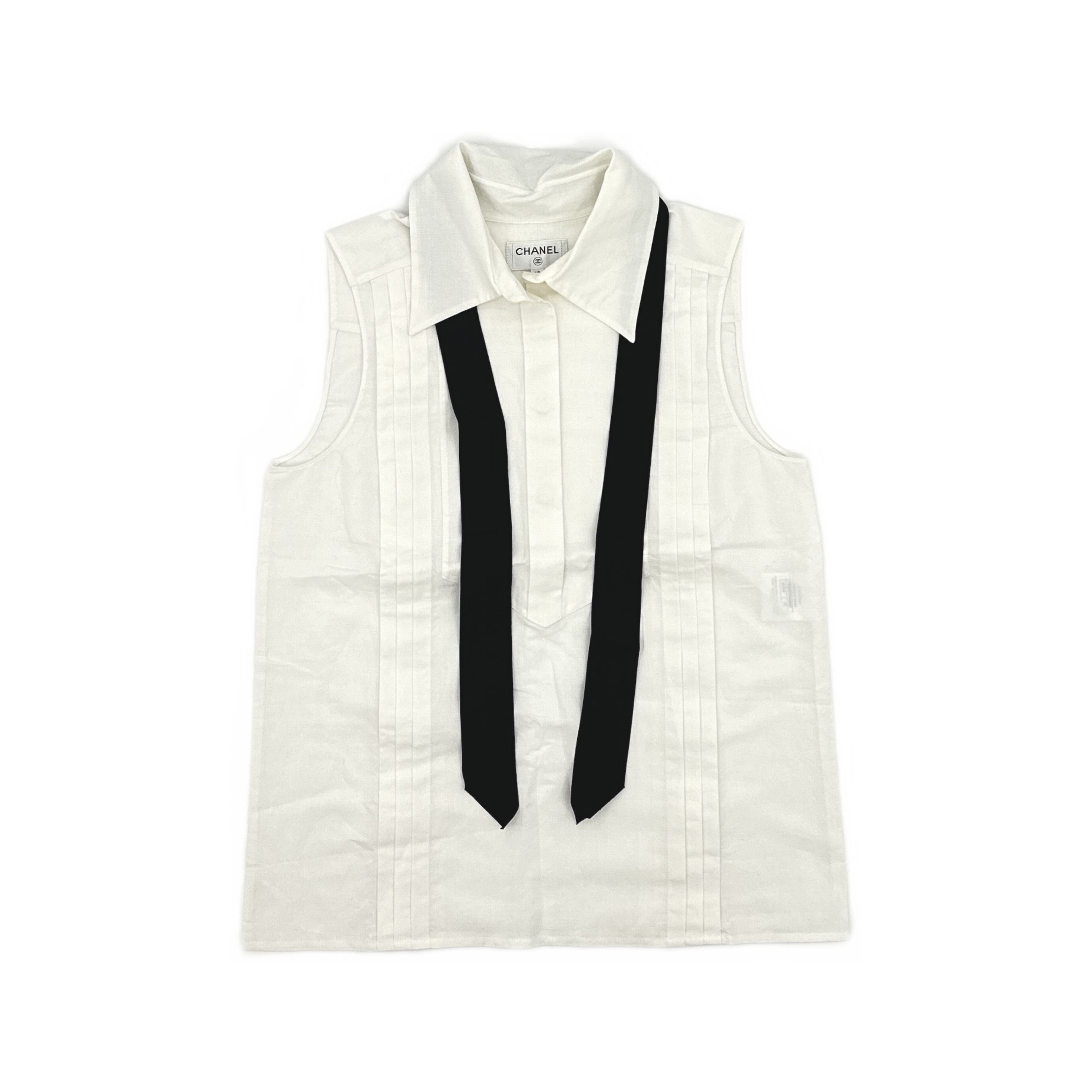 Chanel CHANEL Sleeveless Button Up Shirt Size 40 Size M / US 6-8 / IT 42-44 - 1 Thumbnail