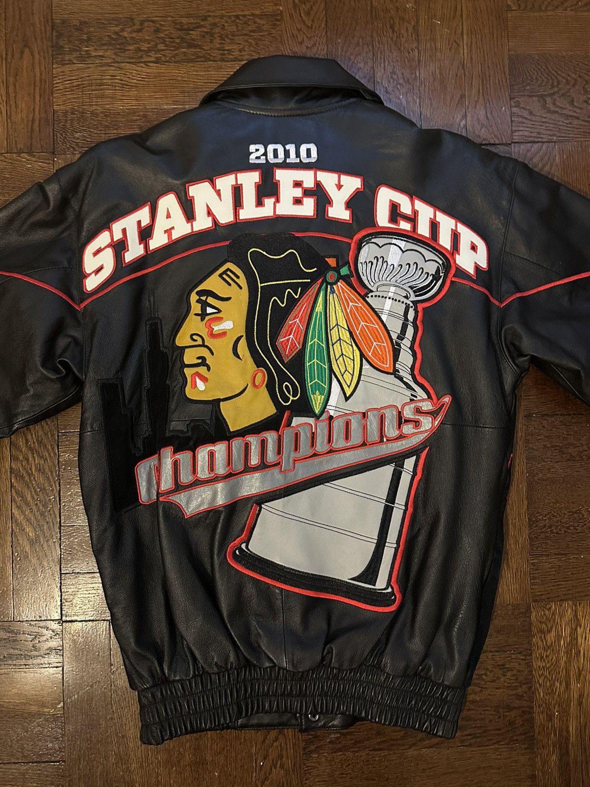 Jeff Hamilton LASTDROP Vtg Jeff Hamilton Chicago Blackhawks Leather Jacket Size US S / EU 44-46 / 1 - 4 Thumbnail