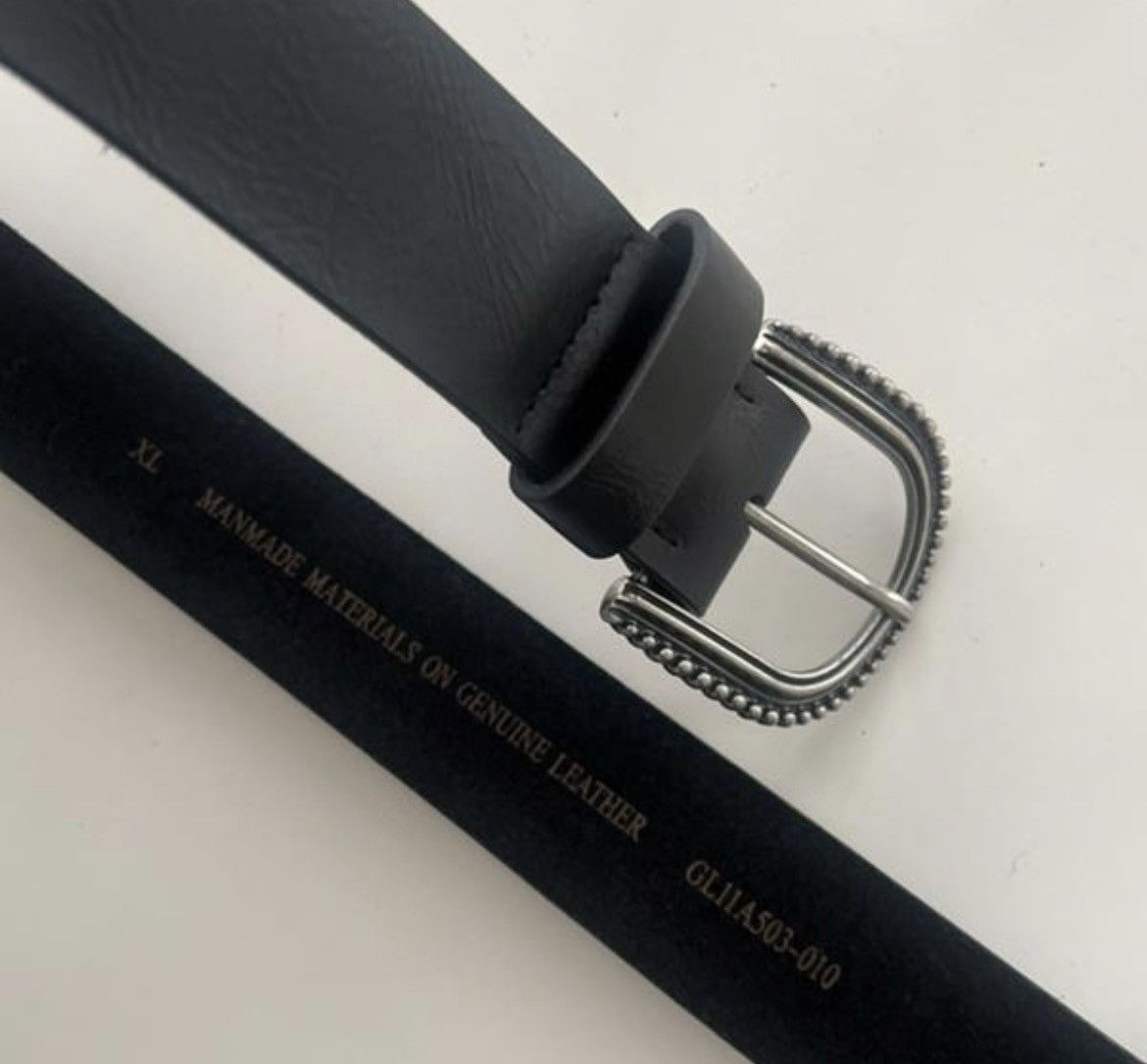 Vintage black genuine leather belt Size ONE SIZE - 3 Thumbnail