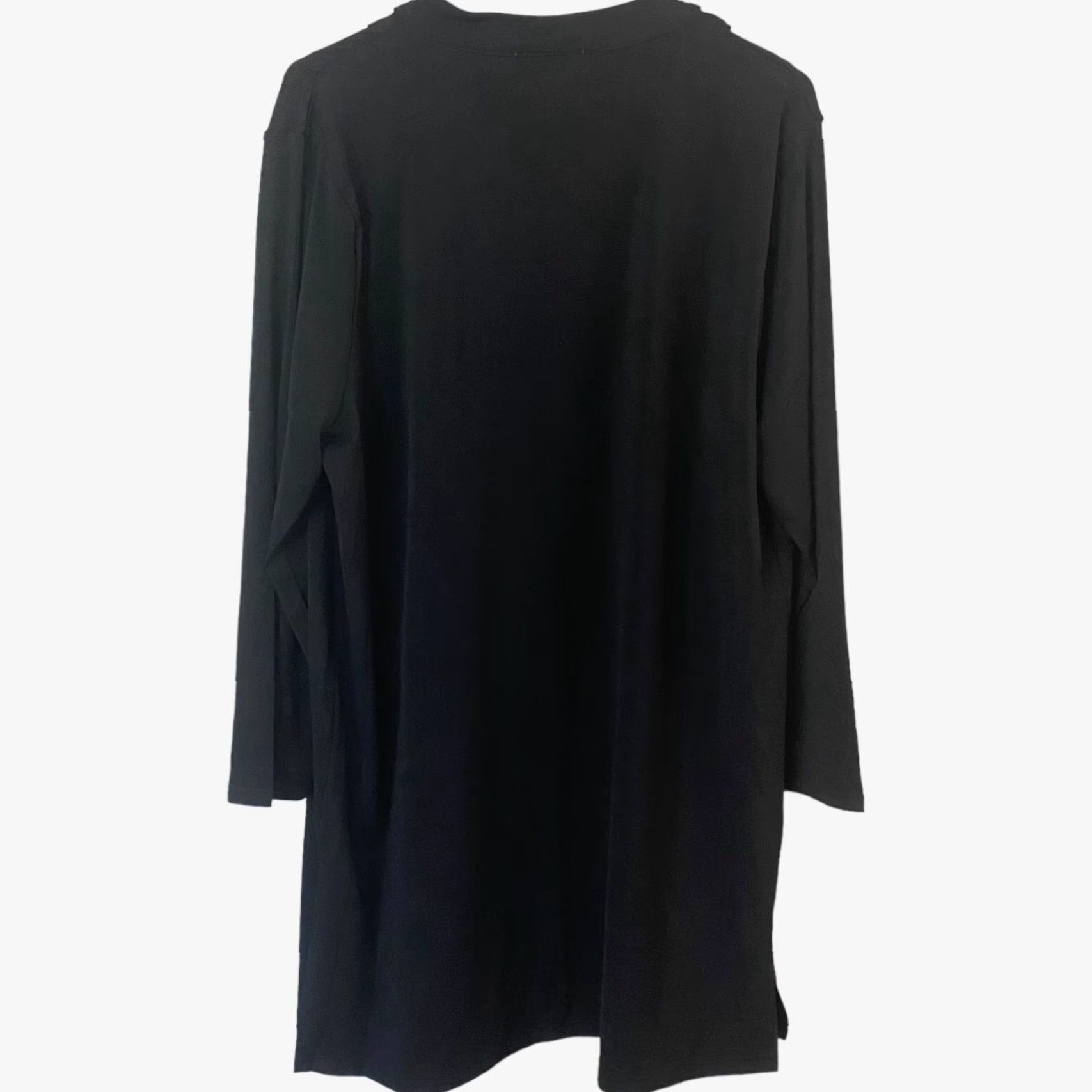 Halston Halston Cardigan Open-Front Black Long Sleeve Women's XL Drape Flowy Stretch Sweater Size XL / US 12-14 / IT 48-50 - 3 Thumbnail