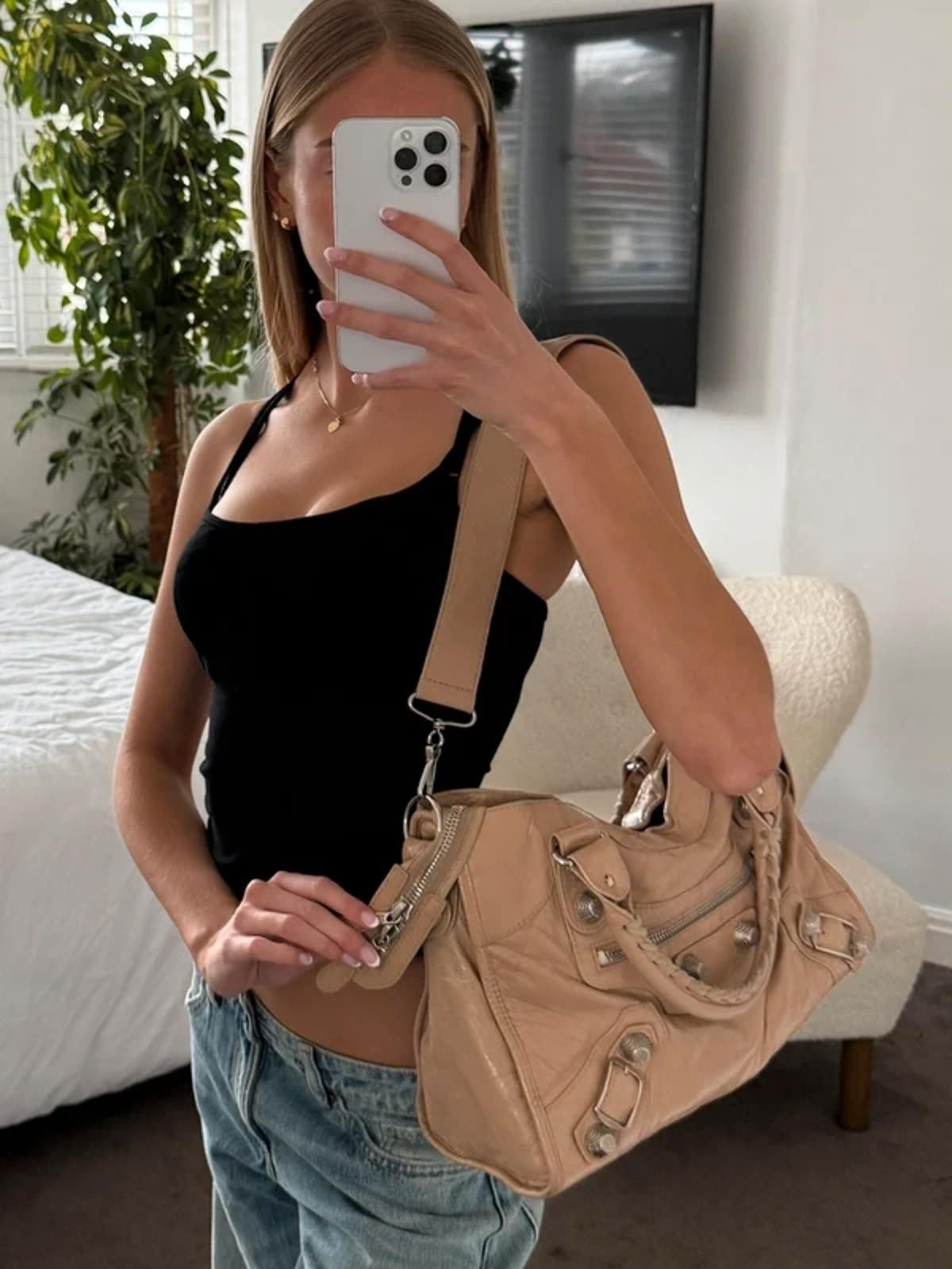 Balenciaga Balenciaga Le City Handbag – Beige Size ONE SIZE - 6 Thumbnail