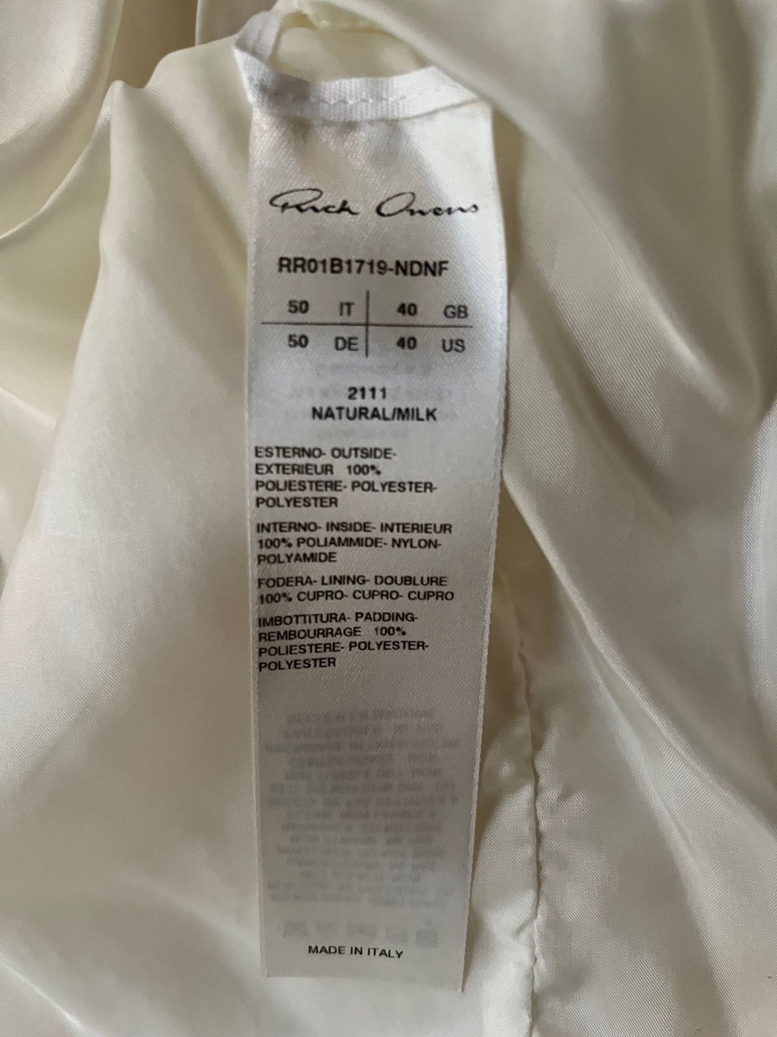 Rick Owens Rick Owens Peter hooded cropped / Milk Size US M / EU 48-50 / 2 - 5 Thumbnail