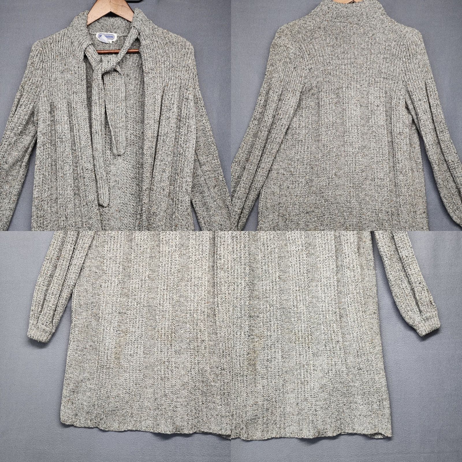 Vintage VINTAGE Impressions Sweater Cardigan Womens M Grey Silk Wool Long Duster Hong Kong Size M / US 6-8 / IT 42-44 - 8 Thumbnail
