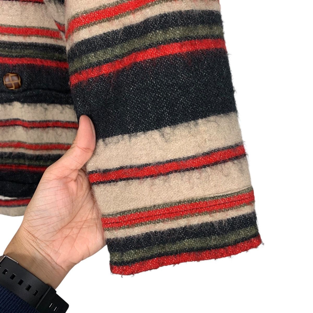 Japanese Brand Johns Hamer Octopus Army Stripe Wool Jacket Size US L / EU 52-54 / 3 - 13 Thumbnail