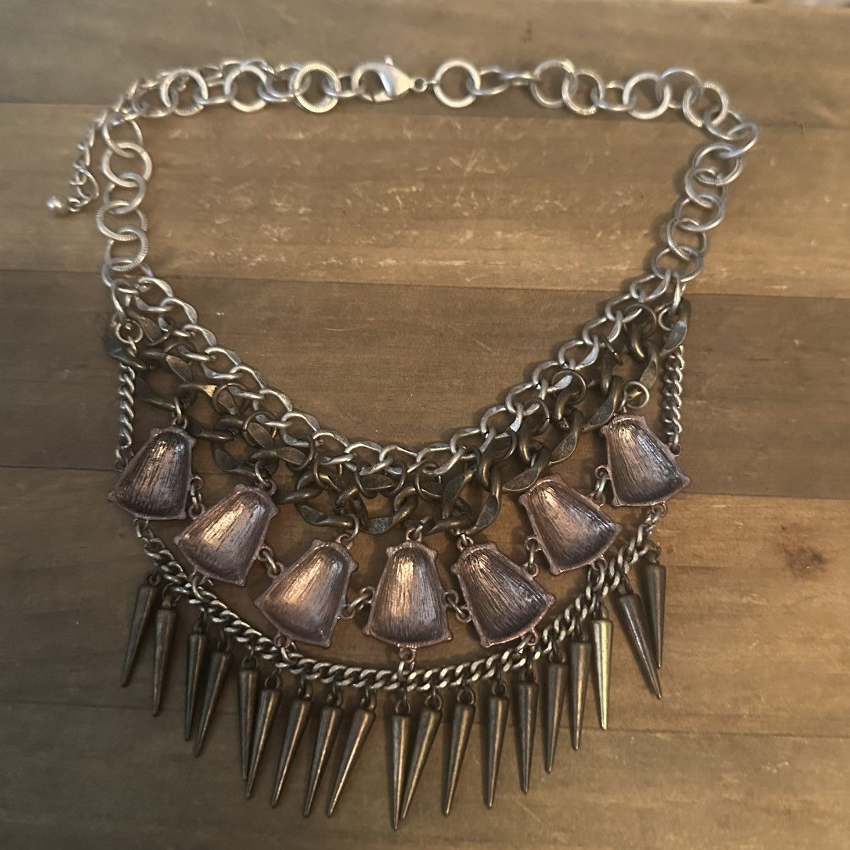 Urban Outfitters Urban Outfitters two tone layered spike fringe necklace Size ONE SIZE - 4 Thumbnail