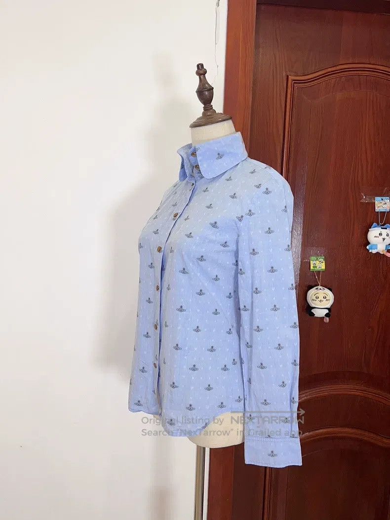 Vivienne Westwood vivienne westwood Second-hand blue full纹 long-sleeved shir Size S / US 4 / IT 40 - 3 Thumbnail