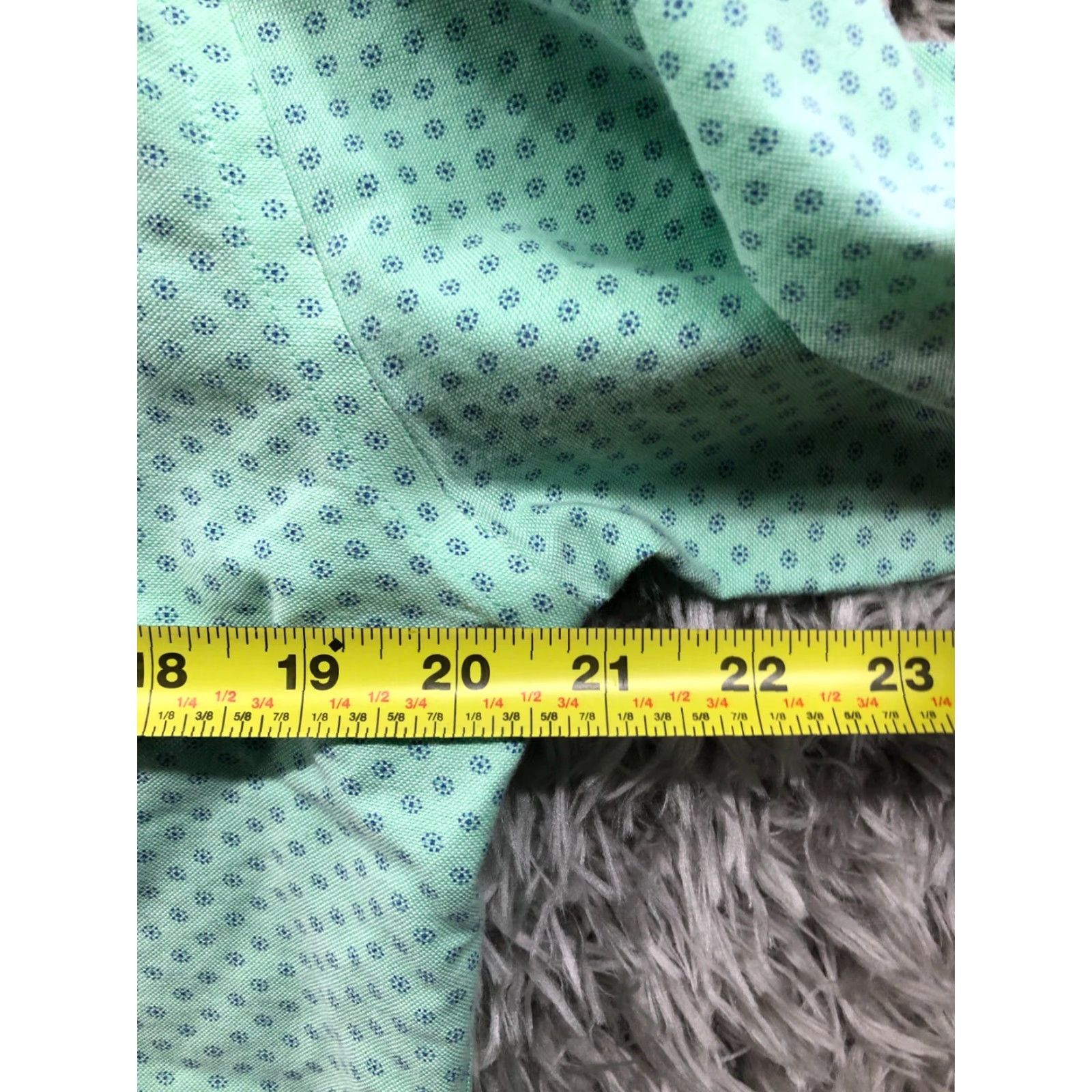 Stafford Stafford Travel Shirt Mens Regular Size 15.5 Green Long Sleeve Button-Up Collar Spread Geometric Pattern Modern Classic Outdoor Size US L / EU 52-54 / 3 - 4 Thumbnail