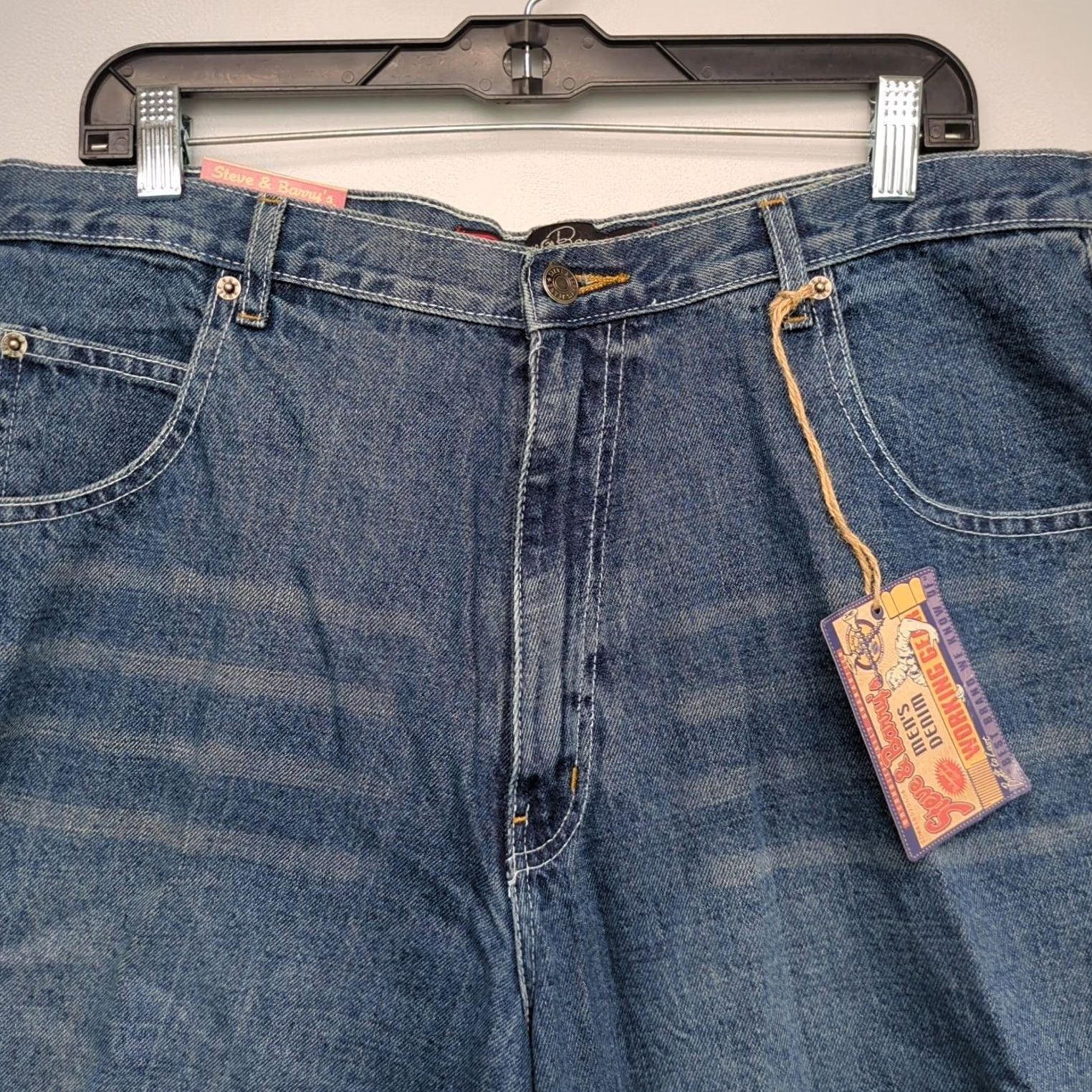 Vintage VINTAGE Steve & Barrys Mens Bermuda Shorts 35 Blue Medium Wash Denim Casual 90s Mens Size US 35 - 2 Thumbnail