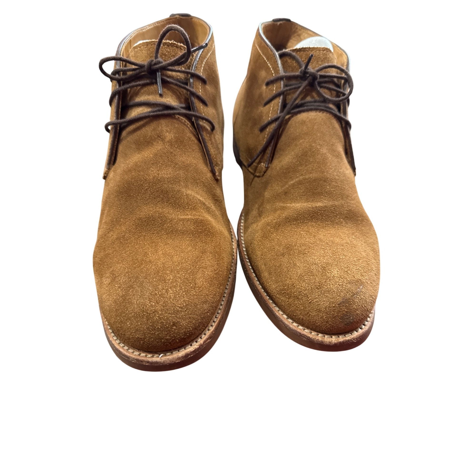 Designer Warfield Grand Mens Brown Leather Suede Ankle Chukka Boots S Size US 10.5 / EU 43-44 - 5 Thumbnail