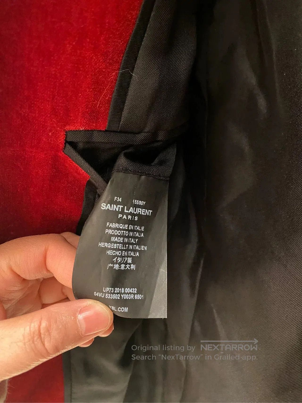 Saint Laurent Paris Saint Laurent 2018 Red Velvet Blazer. Size US M / EU 48-50 / 2 - 3 Thumbnail