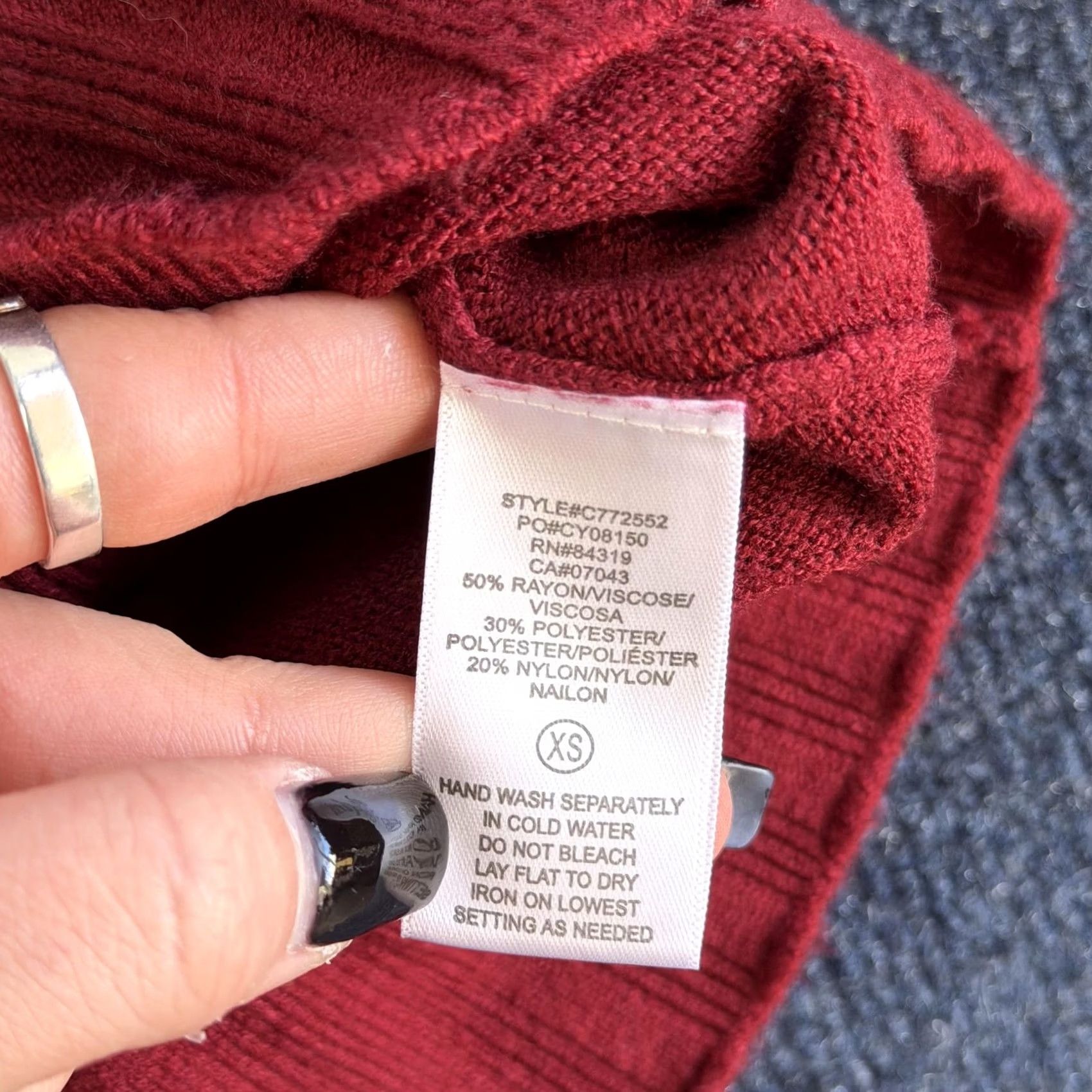 Vintage Cyrus Sweater Womens XS Red Crew Neck Raglan Tight-Knit Pullover Size XS / US 0-2 / IT 36-38 - 4 Thumbnail