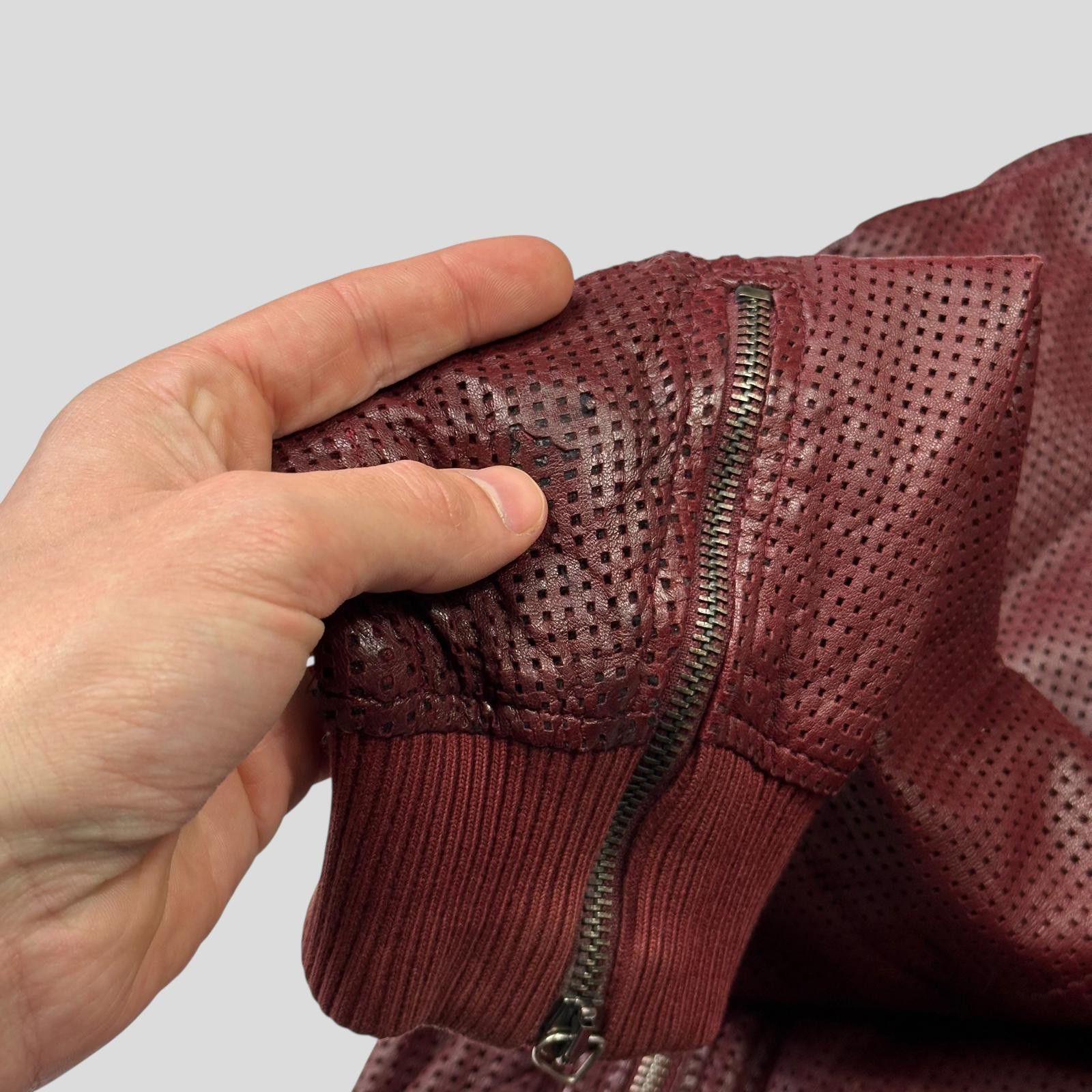 Armani Emporio Armani 2009 Perforated Mesh Leather Bomber IT54 (L) Size US L / EU 52-54 / 3 - 10 Thumbnail