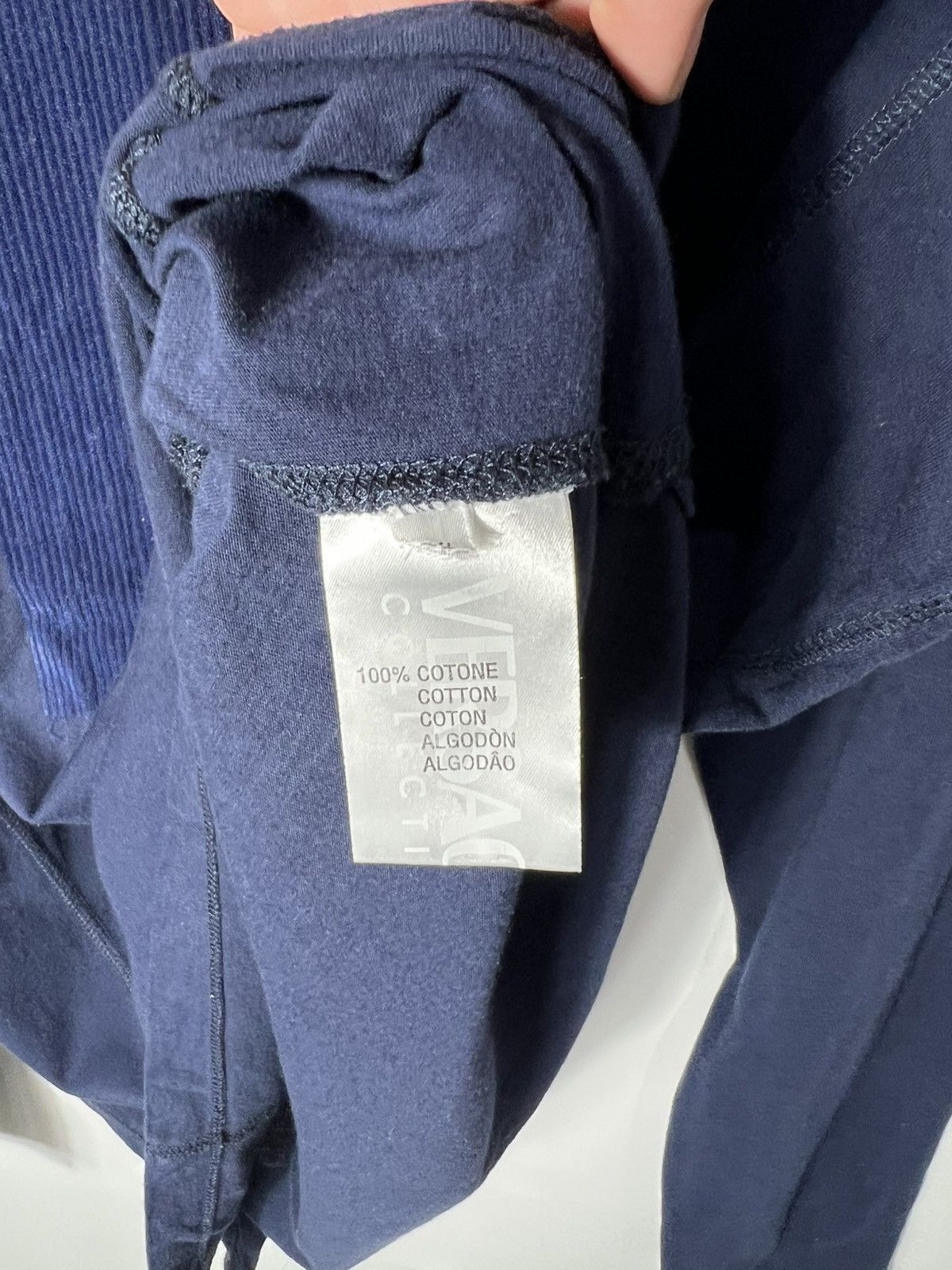 Versace Vintage luxury Streetwear Versace Big Velour Logo Long Sleve Size US L / EU 52-54 / 3 - 6 Thumbnail