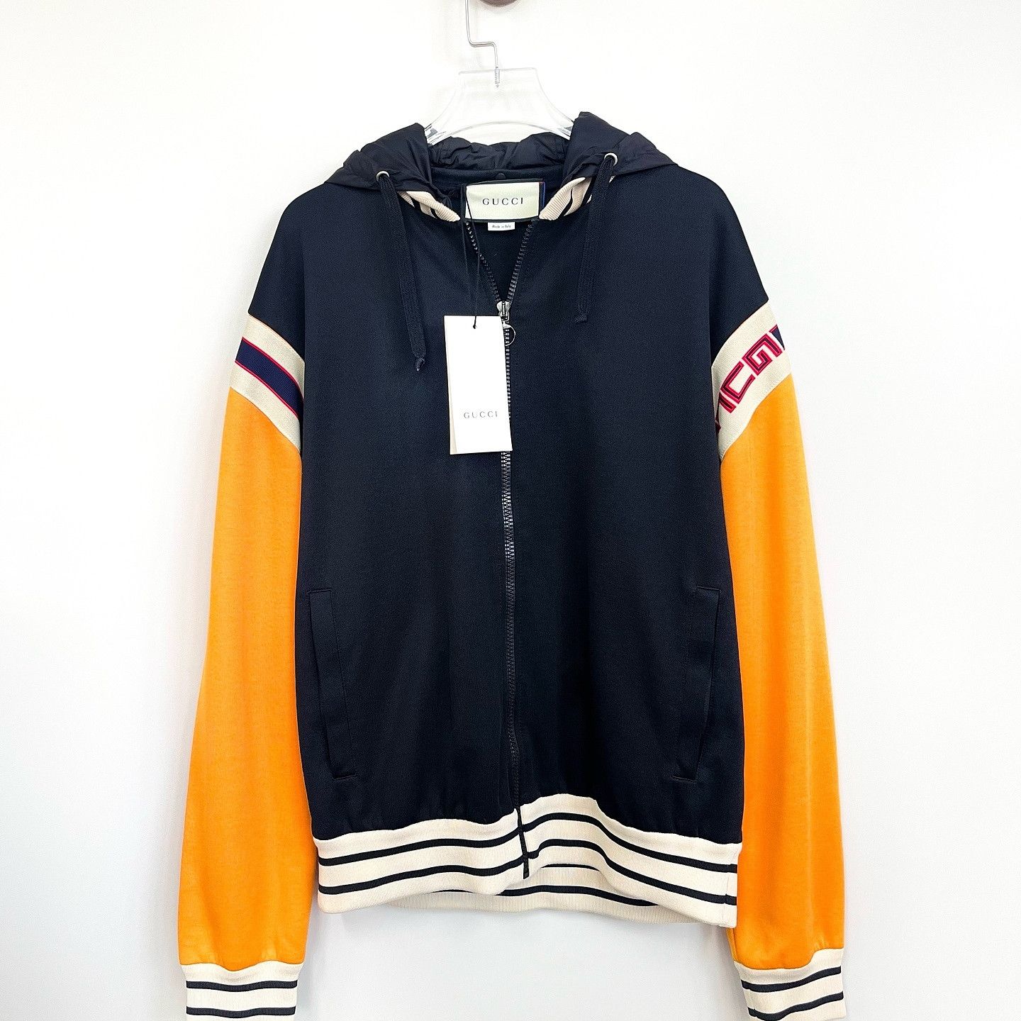 Gucci Gucci Striped Letter Logo Bomber Jacket Size S Size US S / EU 44-46 / 1 - 1 Thumbnail