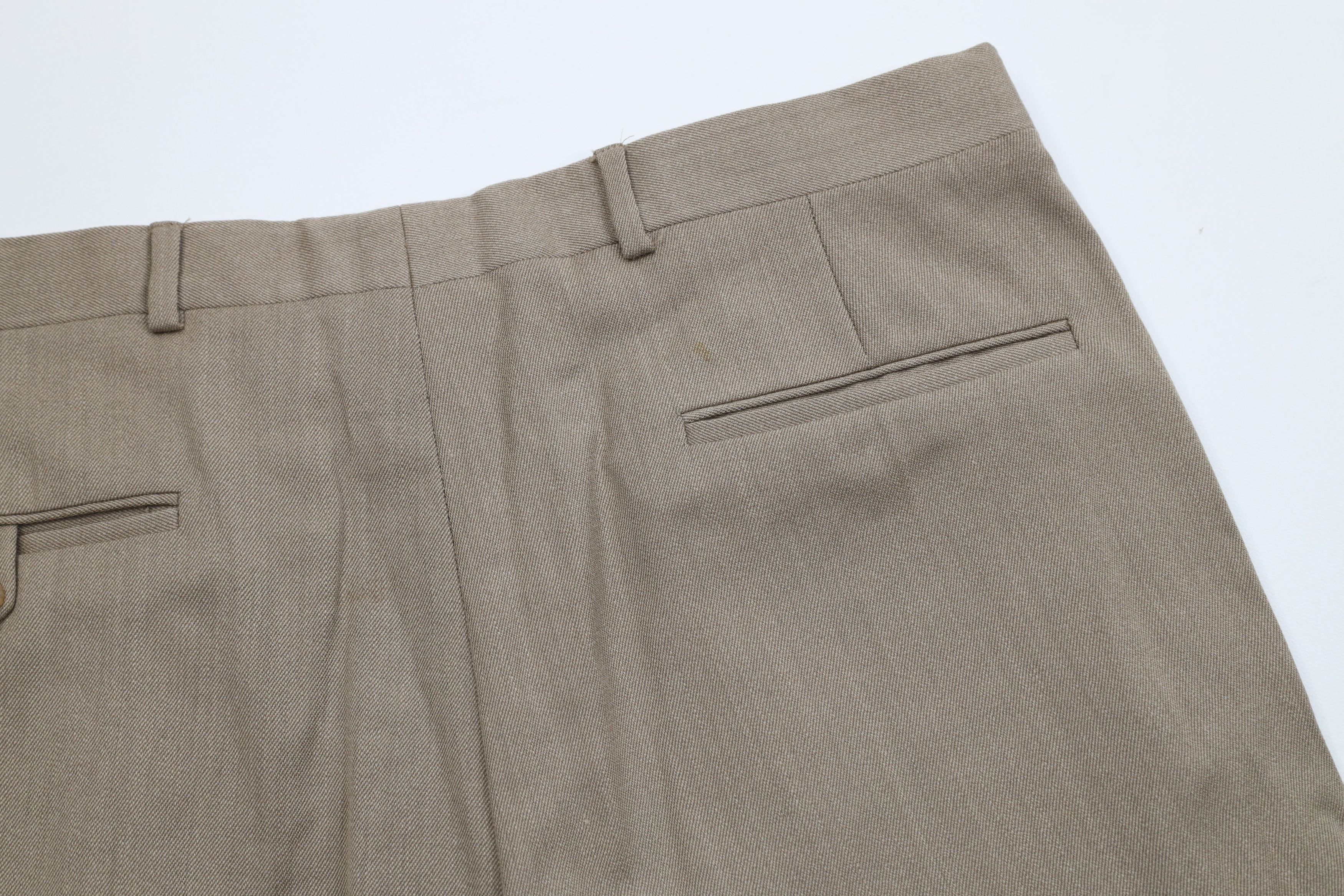 Vintage Vintage 70s Streetwear Pleated Wide Leg Wool Chino Pants USA Size US 36 / EU 52 - 14 Thumbnail