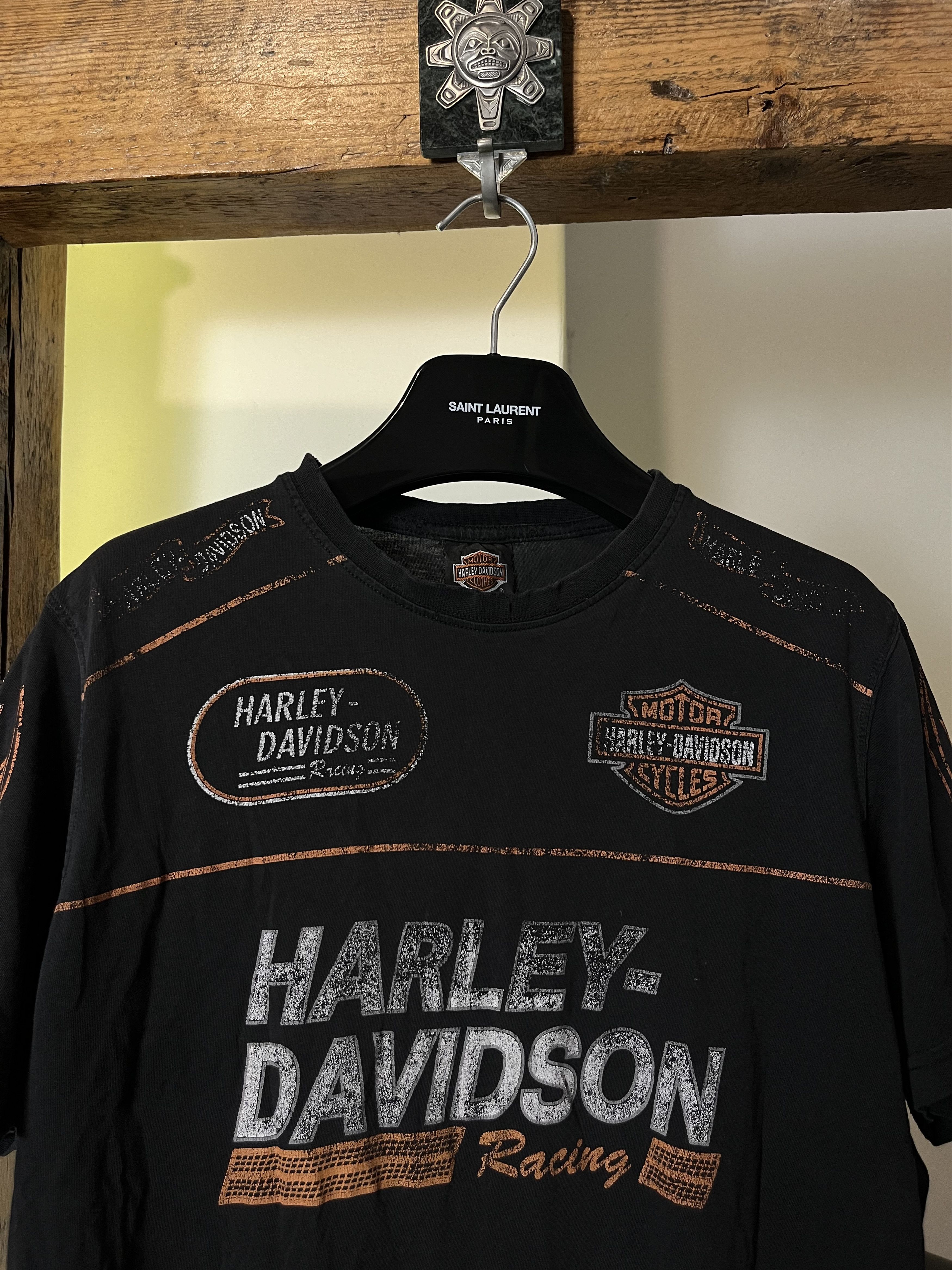 Harley Davidson × Vintage 90s Harley Davidson Made in USA Racing Biker Size US L / EU 52-54 / 3 - 3 Thumbnail