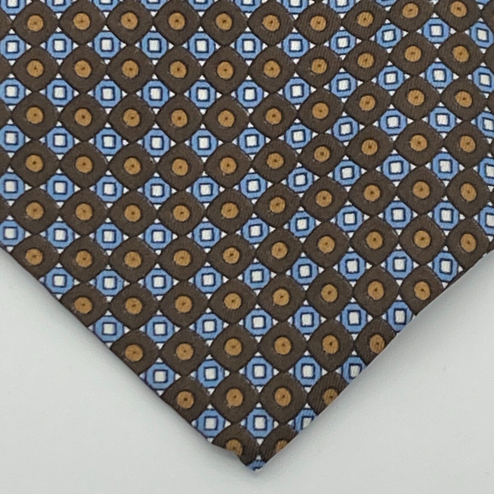 Dior Christian Dior Cravate Men's Tie Gold and Blue Geometric Size ONE SIZE - 9 Thumbnail