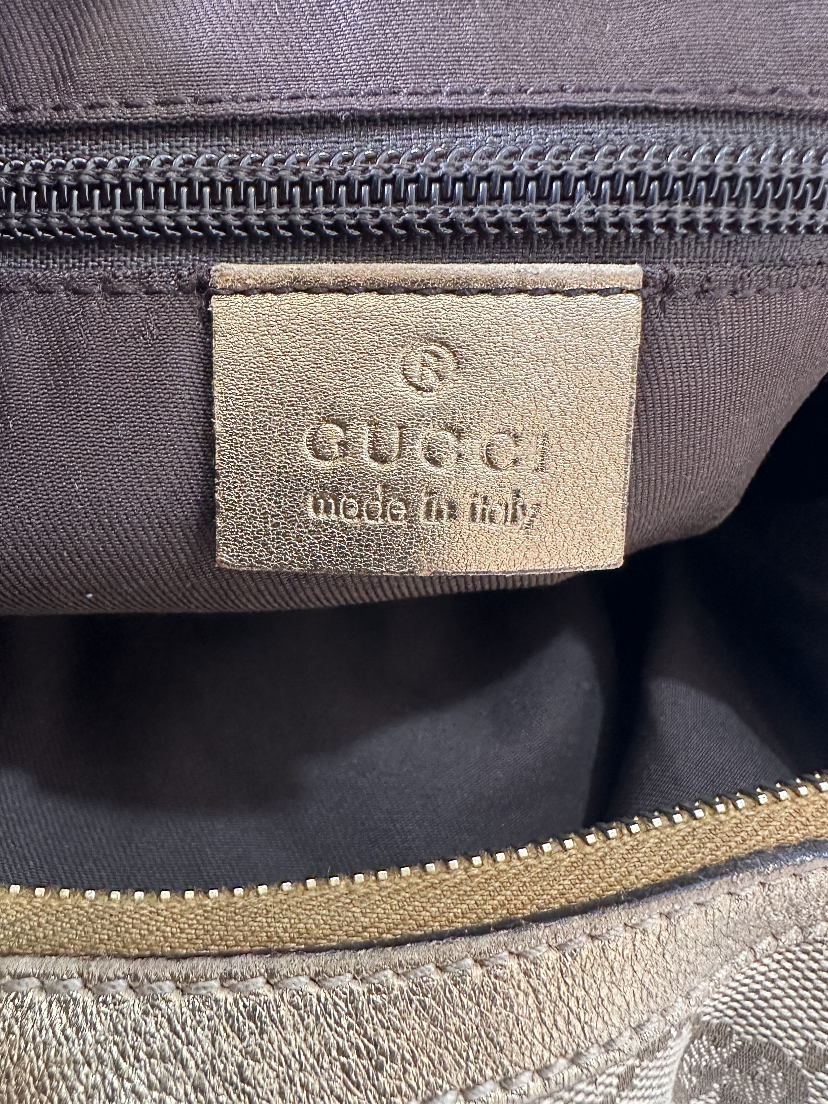 Gucci GUCCI GG Canvas Medium Sherry Half Moon Crossbody Bag Gold Size ONE SIZE - 6 Thumbnail