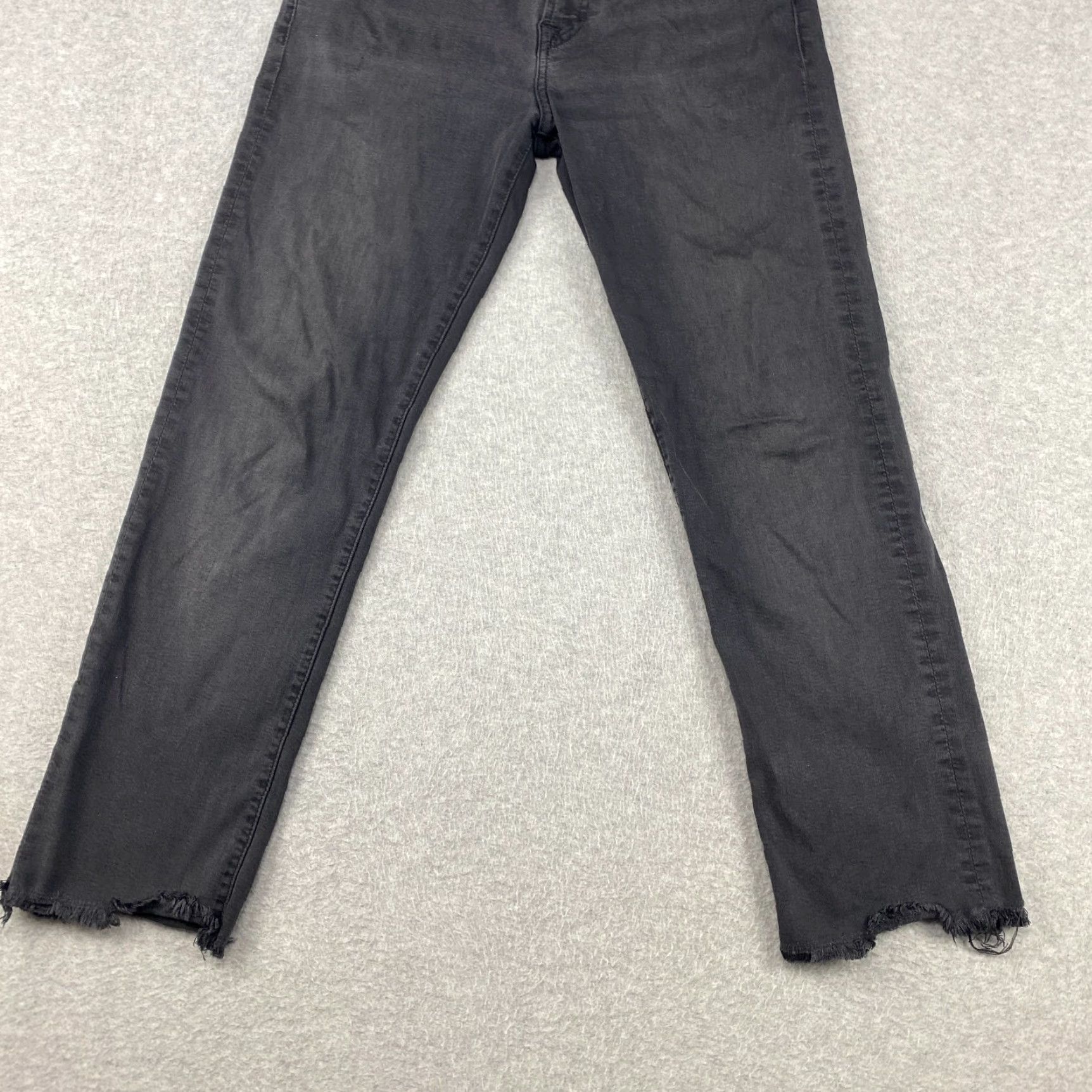 7 For All Mankind 7 For All Mankind Slimmy Jeans Mens 31 Black Luxe Sport Frayed Stretch Straight Jeans Size US 31 - 3 Thumbnail