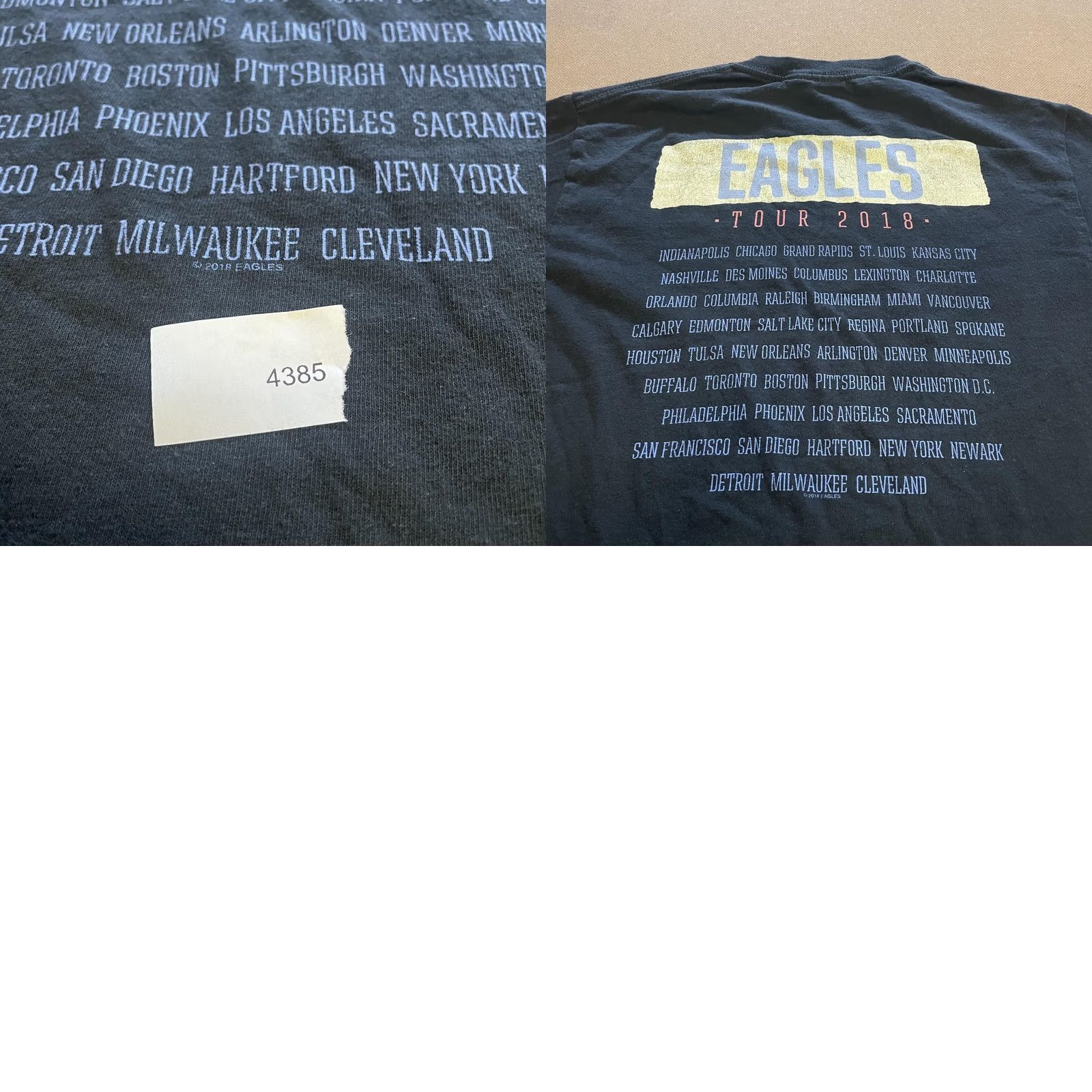 Gildan Eagles Shirt Mens Small Black 2018 Tour Rock Tee Gildan Size US S / EU 44-46 / 1 - 8 Thumbnail