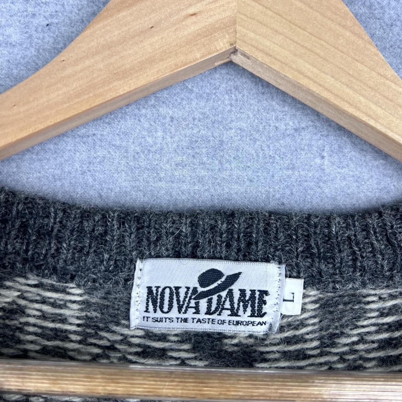 Vintage VTG 70S NOVA-DAME WOOL KNIT STRIPED GRANNY SWEATER MENS L Size US XL / EU 56 / 4 - 6 Thumbnail