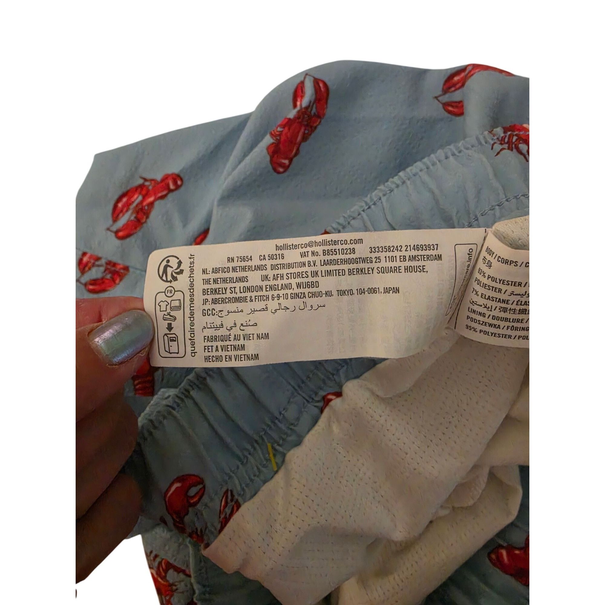 Hollister Hollister Lobster Swim Trunks Mens Small Blue Red Print Line Size US 28 / EU 44 - 5 Thumbnail