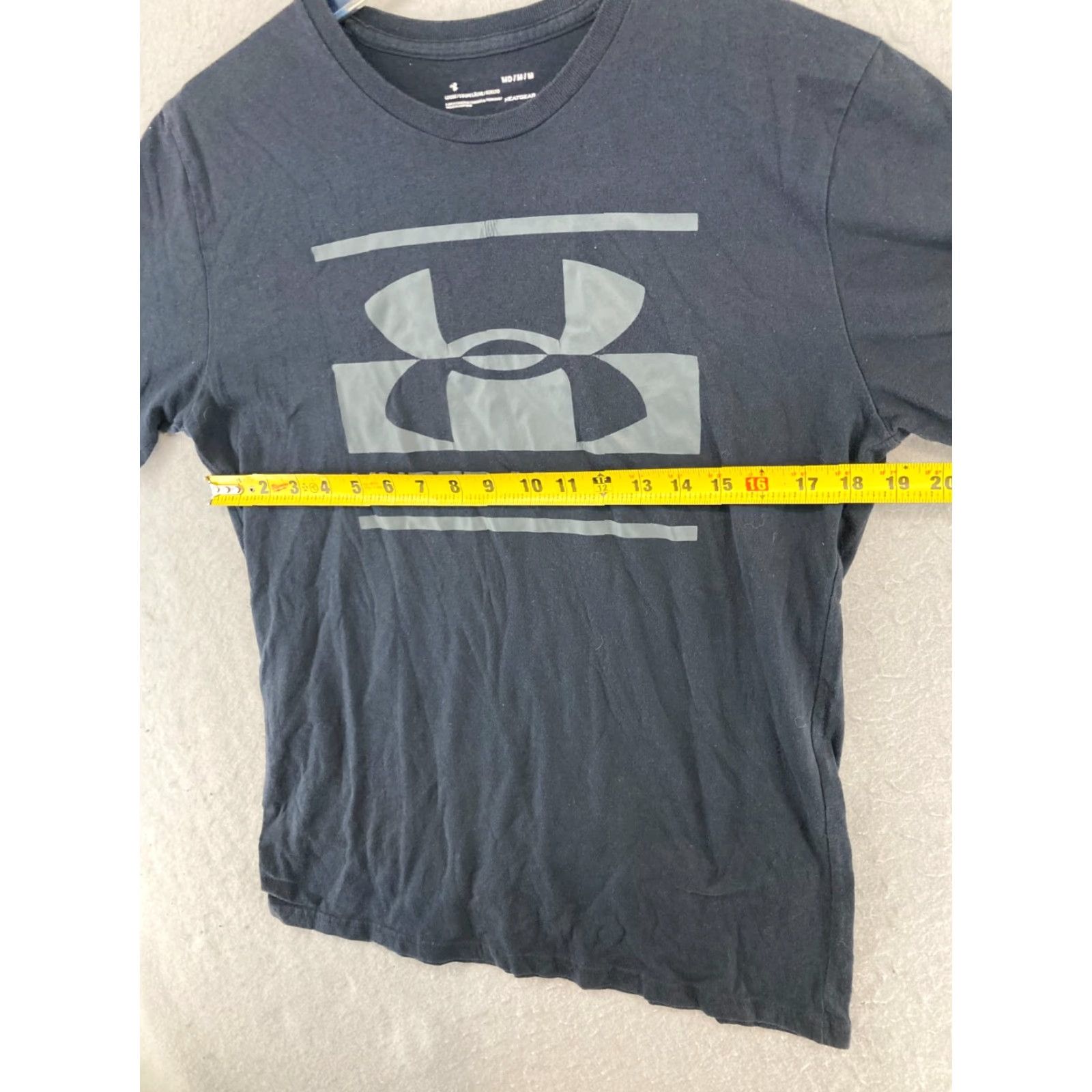 Under Armour Under Armour HeatGear Shirt Mens M Black Logo Athletic Tee Size US M / EU 48-50 / 2 - 2 Thumbnail