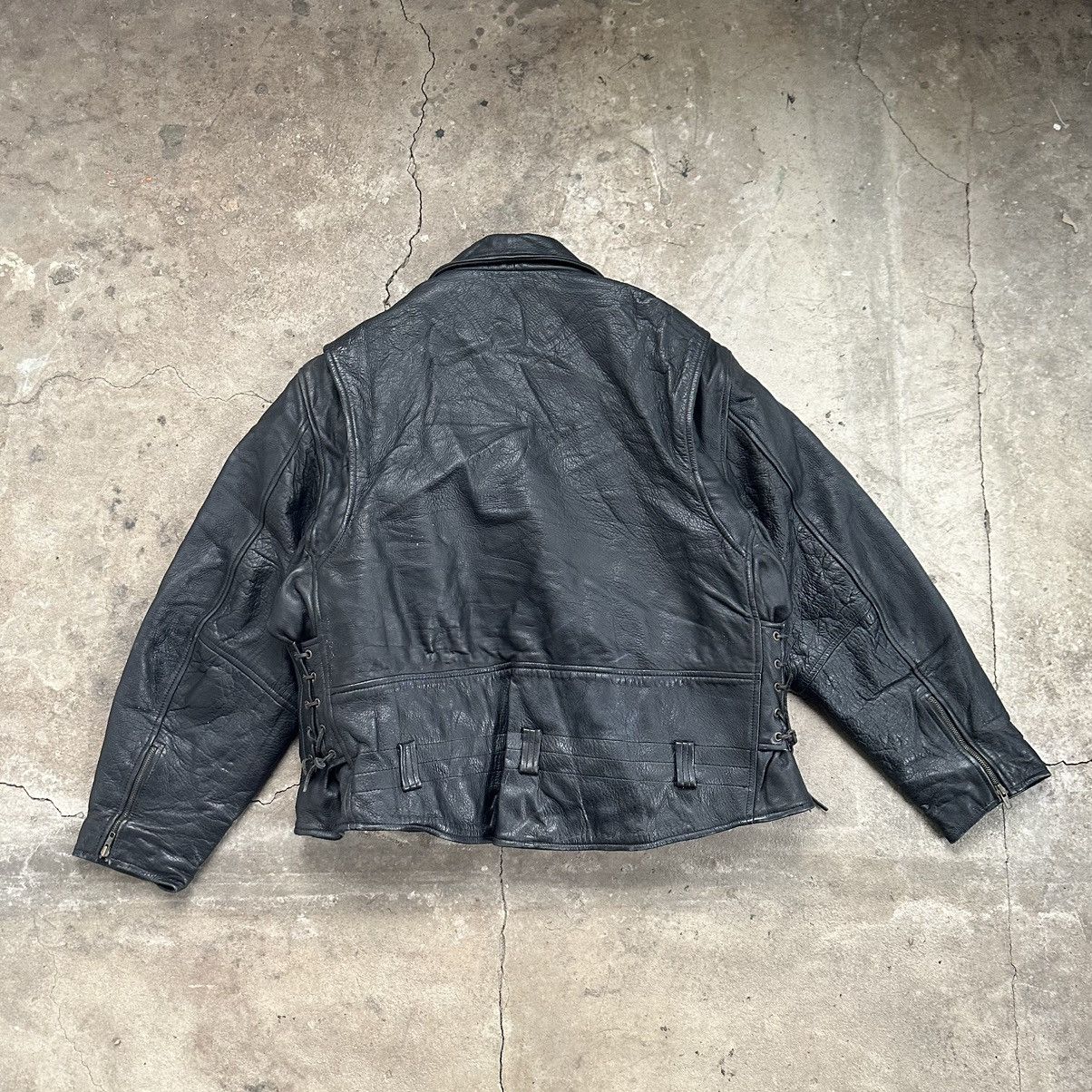 Genuine Leather Vintage Leather moto biker Jacket y2k jacket Size US XXL / EU 58 / 5 - 12 Thumbnail