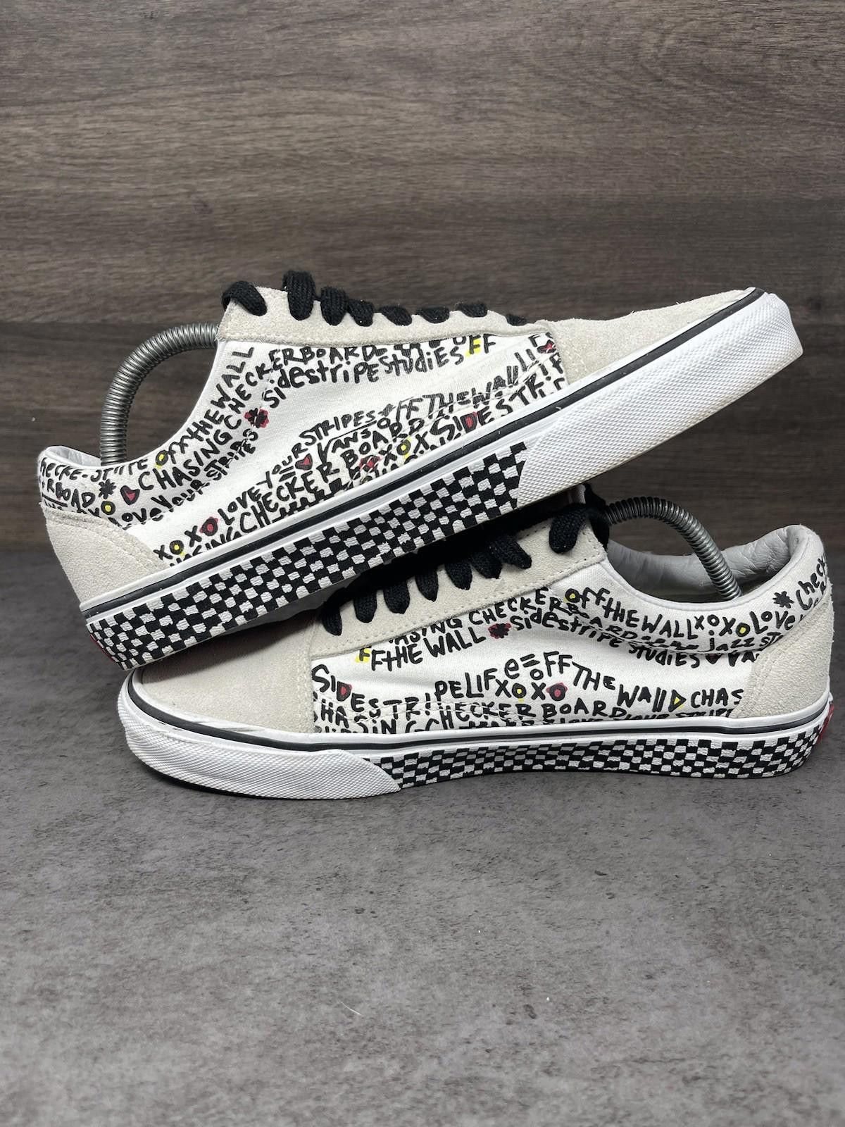 Vans Vans Old Skool Shoes Mens Size 7.5 DIY White Black Writing Size US 7.5 / EU 40-41 - 7 Thumbnail