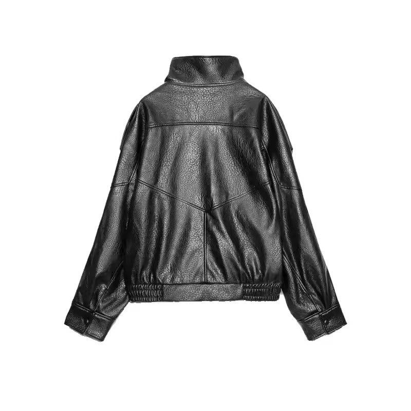Other Streetwear PU Leather Button Full Casual Overcoat Jacket Size M / US 6-8 / IT 42-44 - 3 Thumbnail