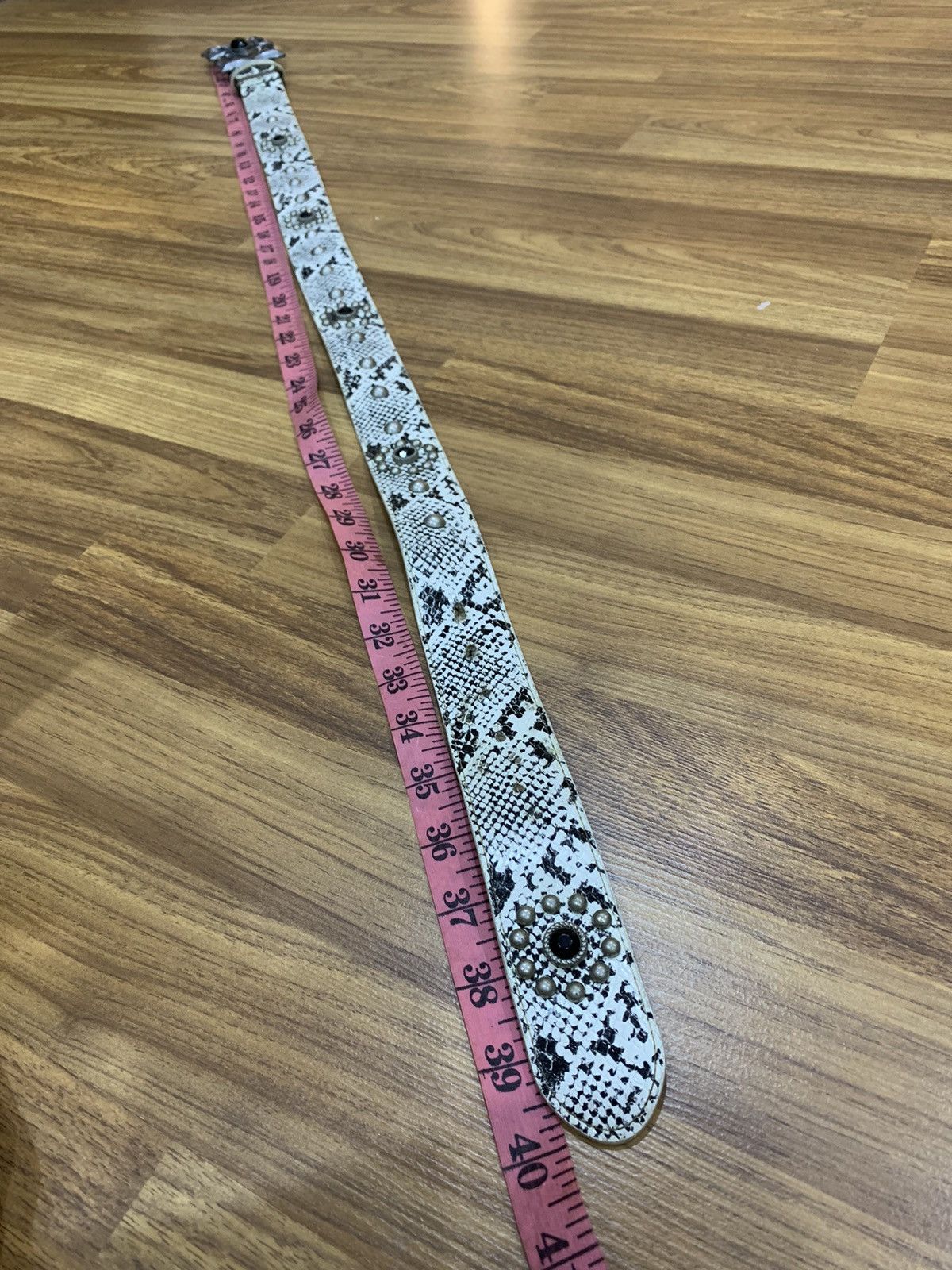 Japanese Brand PYTHON PRINT SINTETIC BELT Size 34 - 2 Thumbnail