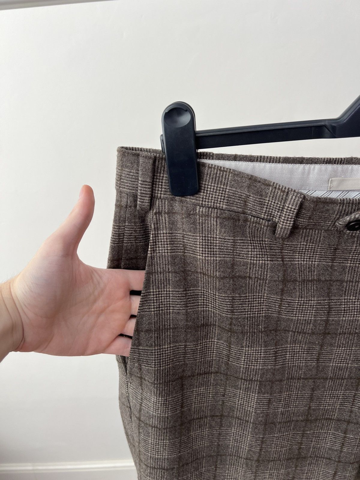 Ermenegildo Zegna Vintage Ermenegildo Zegna Brown Glen Check Wool Dress Pants Size US 34 / EU 50 - 4 Thumbnail