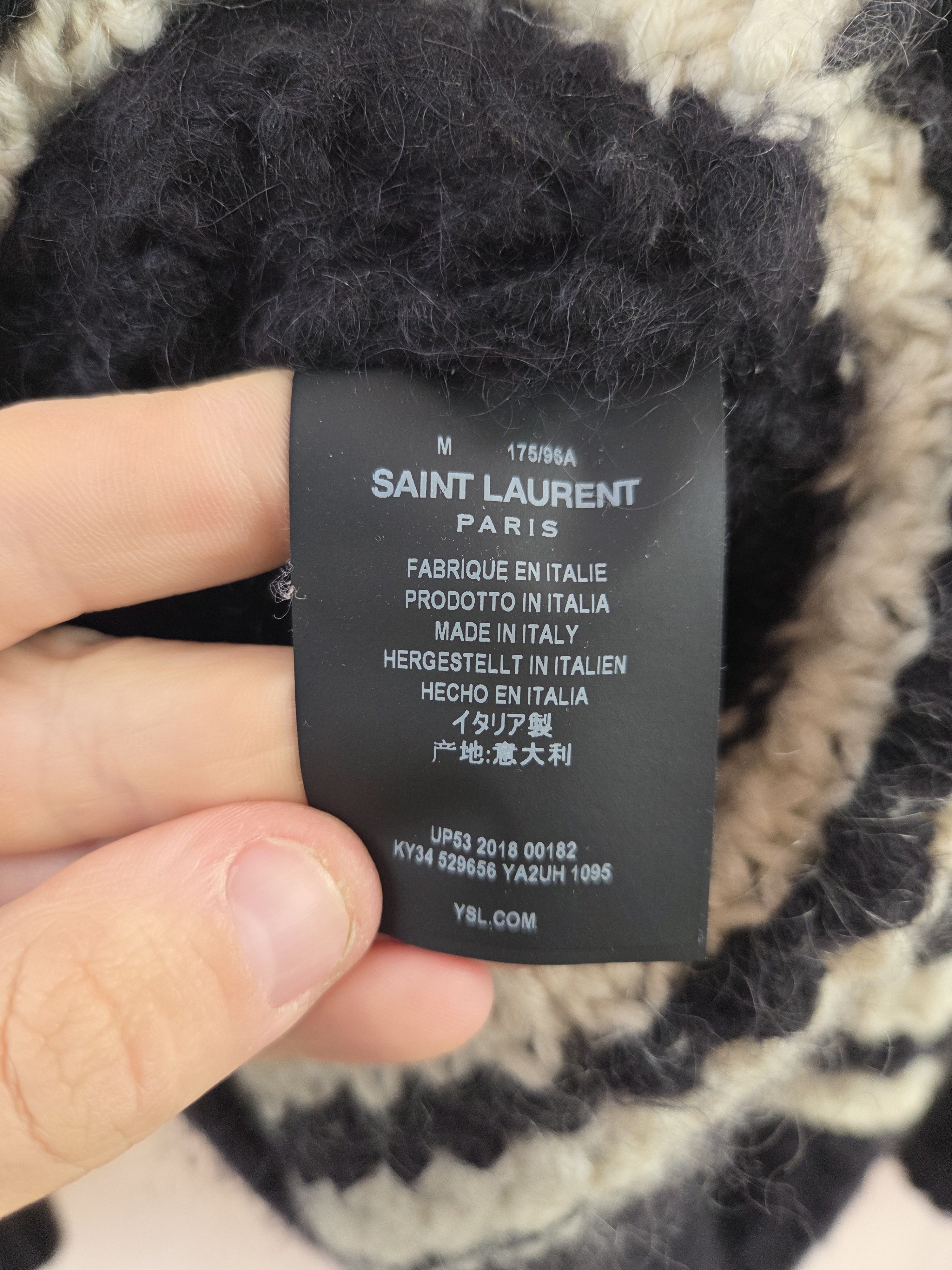 Saint Laurent Paris Saint Laurent Striped cable knit turtleneck sweater Size US M / EU 48-50 / 2 - 3 Thumbnail