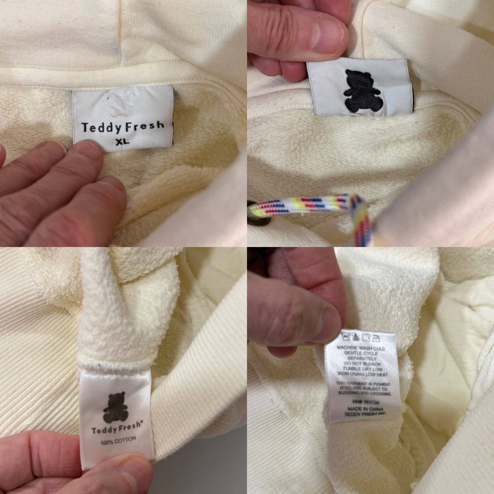 Teddy Fresh Teddy Fresh XL Hoodie Unisex Embroidered Bear Skull Daisies Graphic Print Streetwear Oversized Size US XL / EU 56 / 4 - 8 Thumbnail