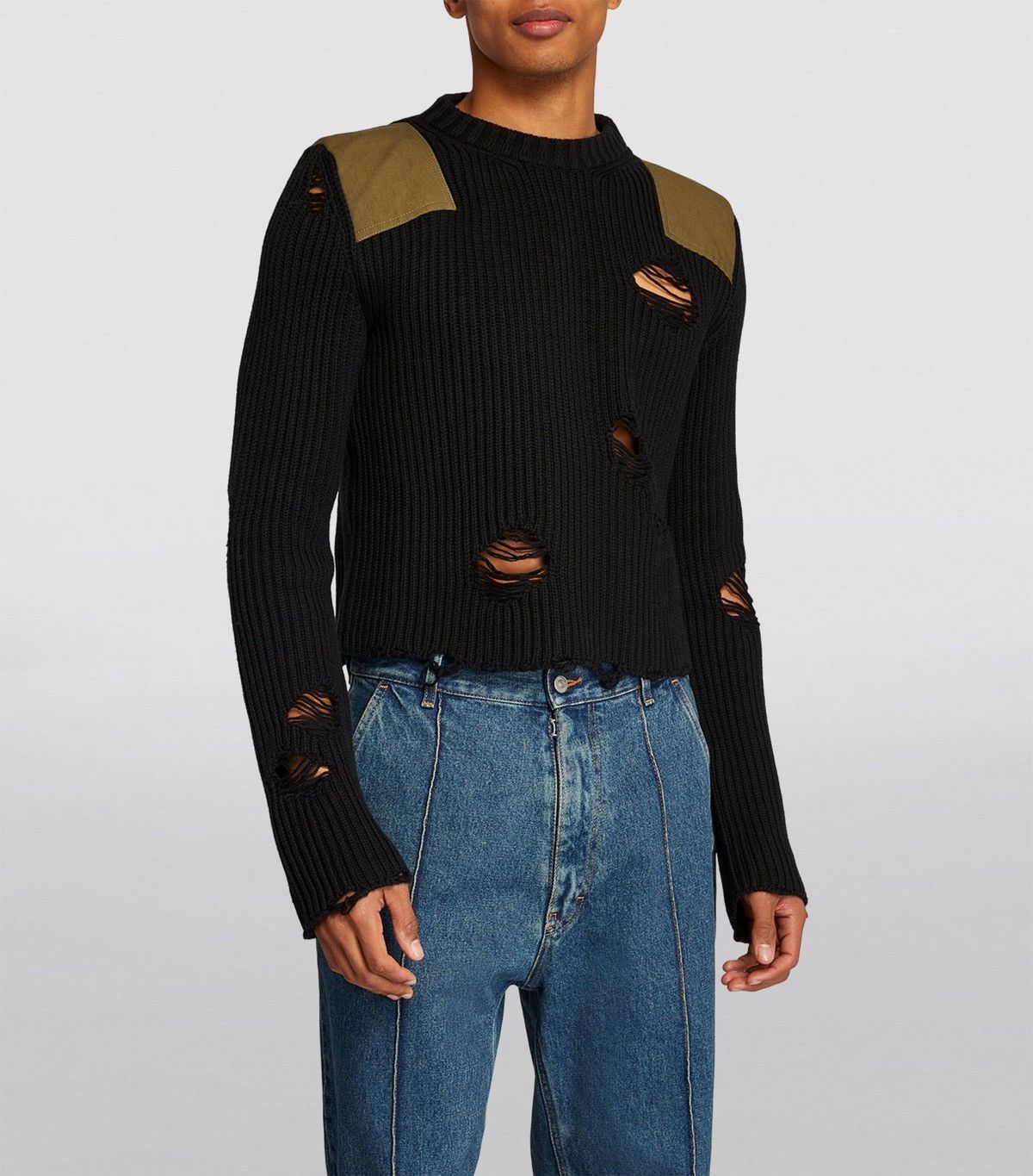 Maison Margiela !DS! SS23 Maison Margiela Distressed Black Knitted Sweater Size US XL / EU 56 / 4 - 4 Thumbnail