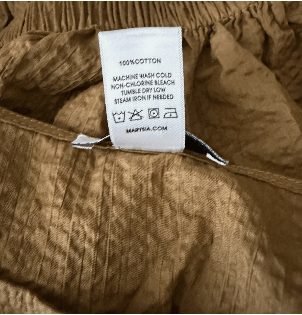 Marysia Marysia Resort Brown Seersucker Puff Sleeve Cropped Top Size XS / US 0-2 / IT 36-38 - 4 Thumbnail