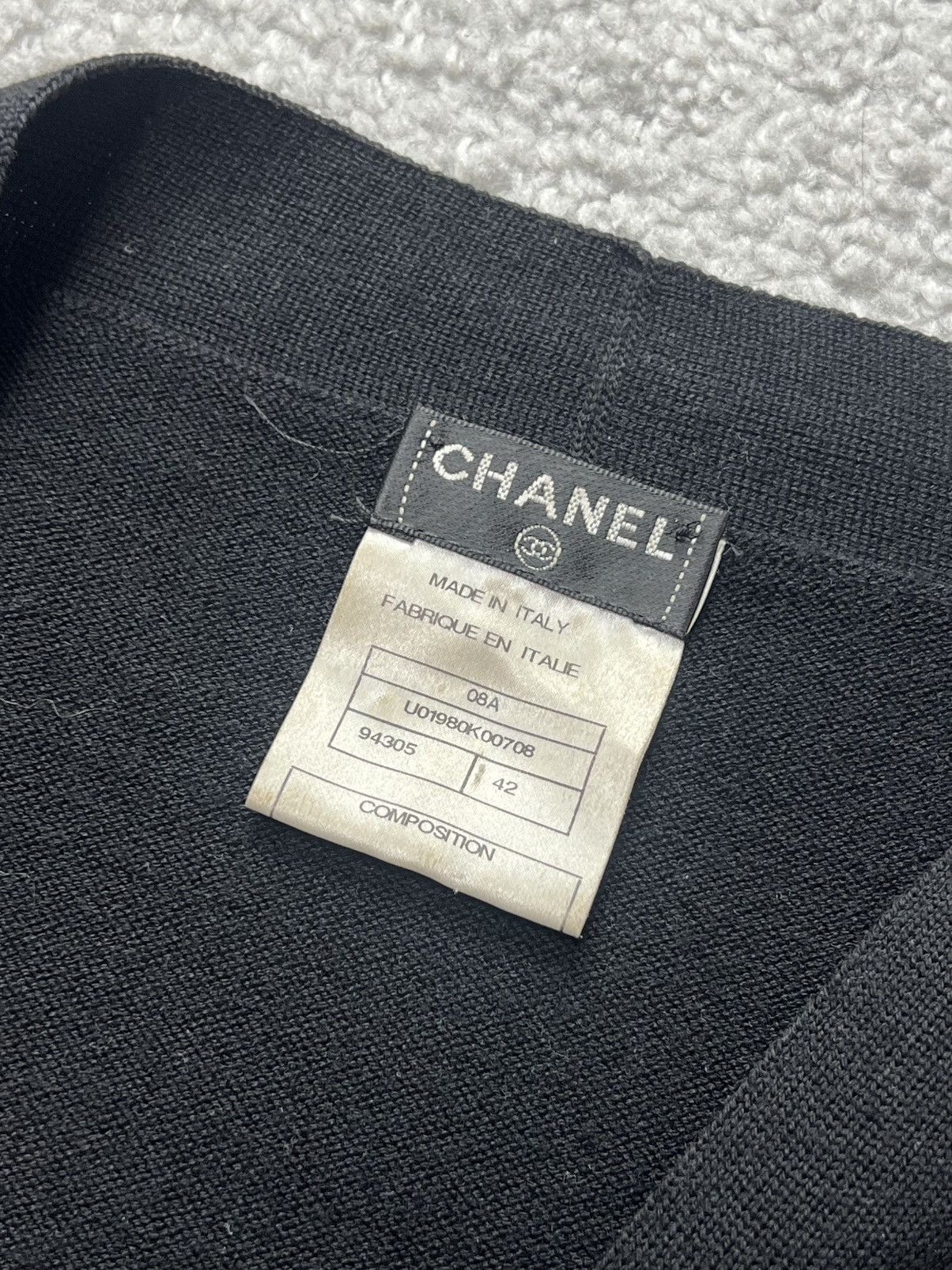 Chanel Chanel Flower Patch Logo Black Wool Cardigan Size 42 Size M / US 6-8 / IT 42-44 - 9 Thumbnail
