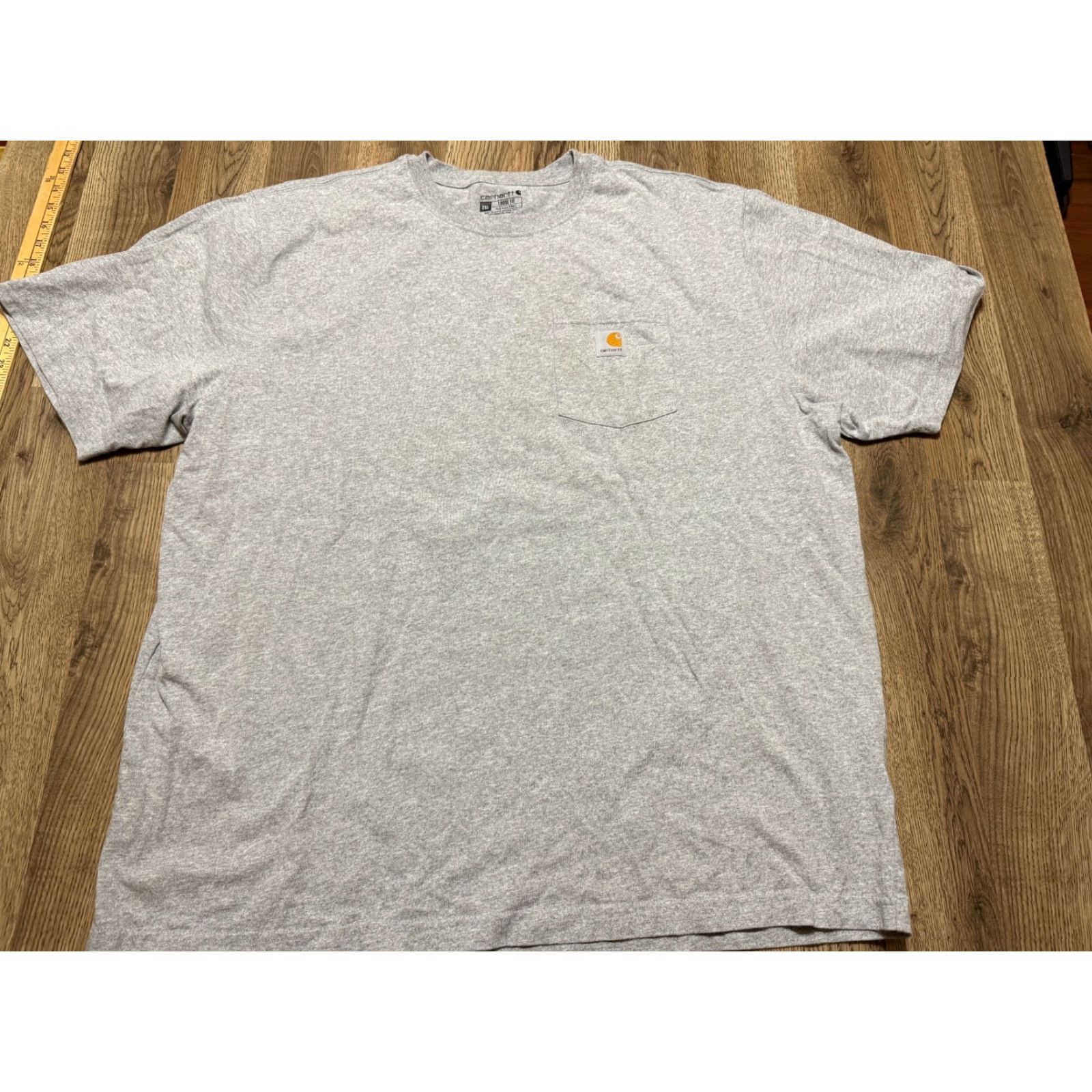 Carhartt VINTAGE Carhartt Shirt 2XL Gray Crew Neck Pocket Tee Loose Fit Mens Size US XXL / EU 58 / 5 - 2 Thumbnail